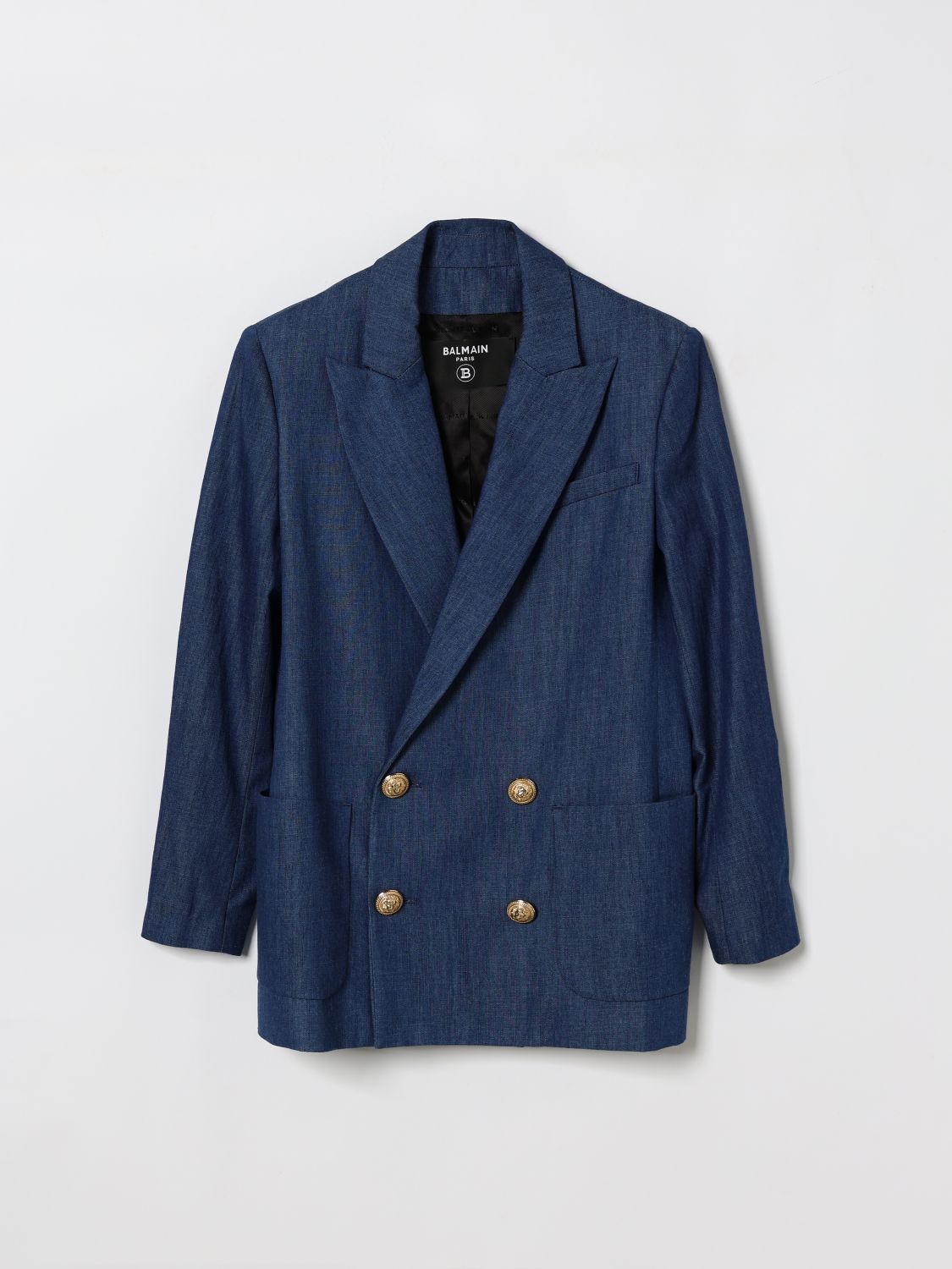 BALMAIN Zweireihiger Blazer aus Baumwollmischung