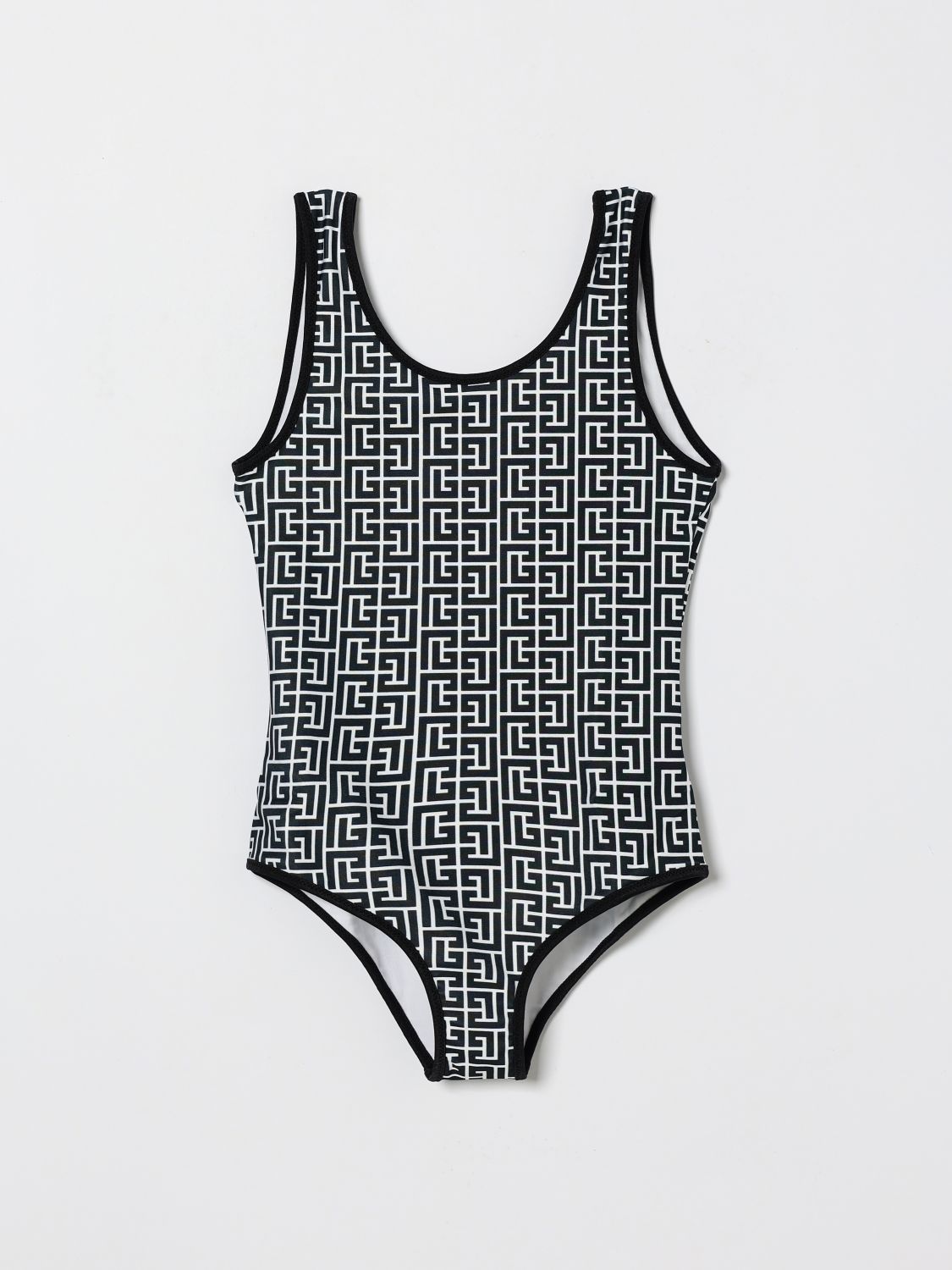 BALMAIN All Over Monogram Polyester One Piece Swimsuit