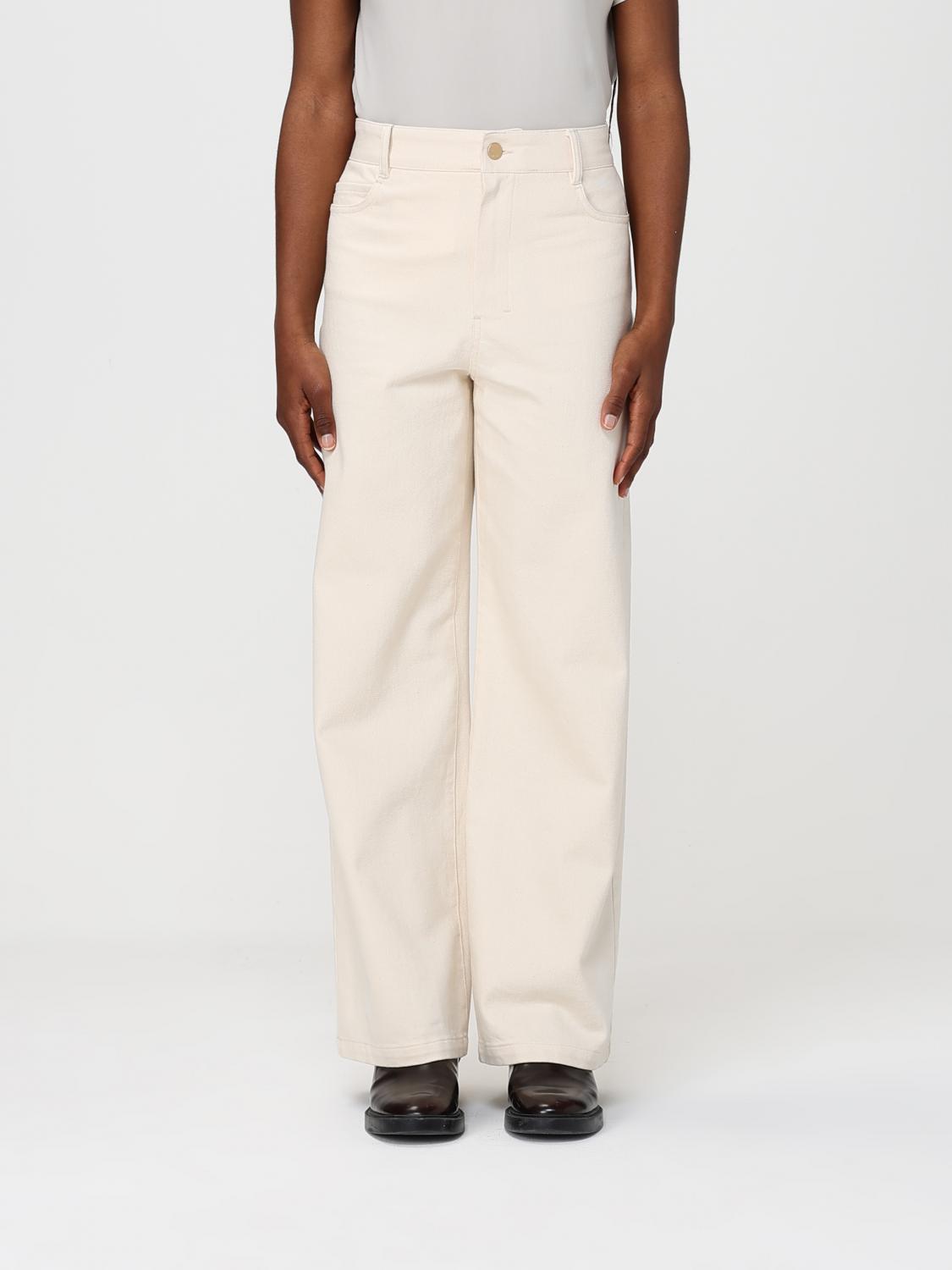 's Max Mara Wide Leg Stretch Cotton Pants In White