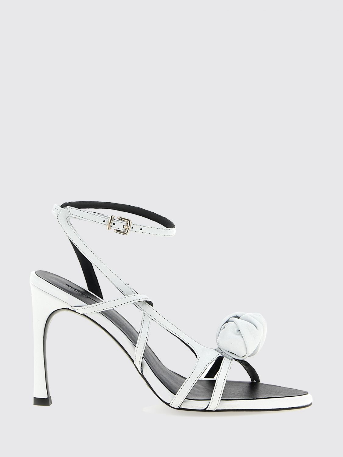 Rotate Leather Sandals with Knot Application