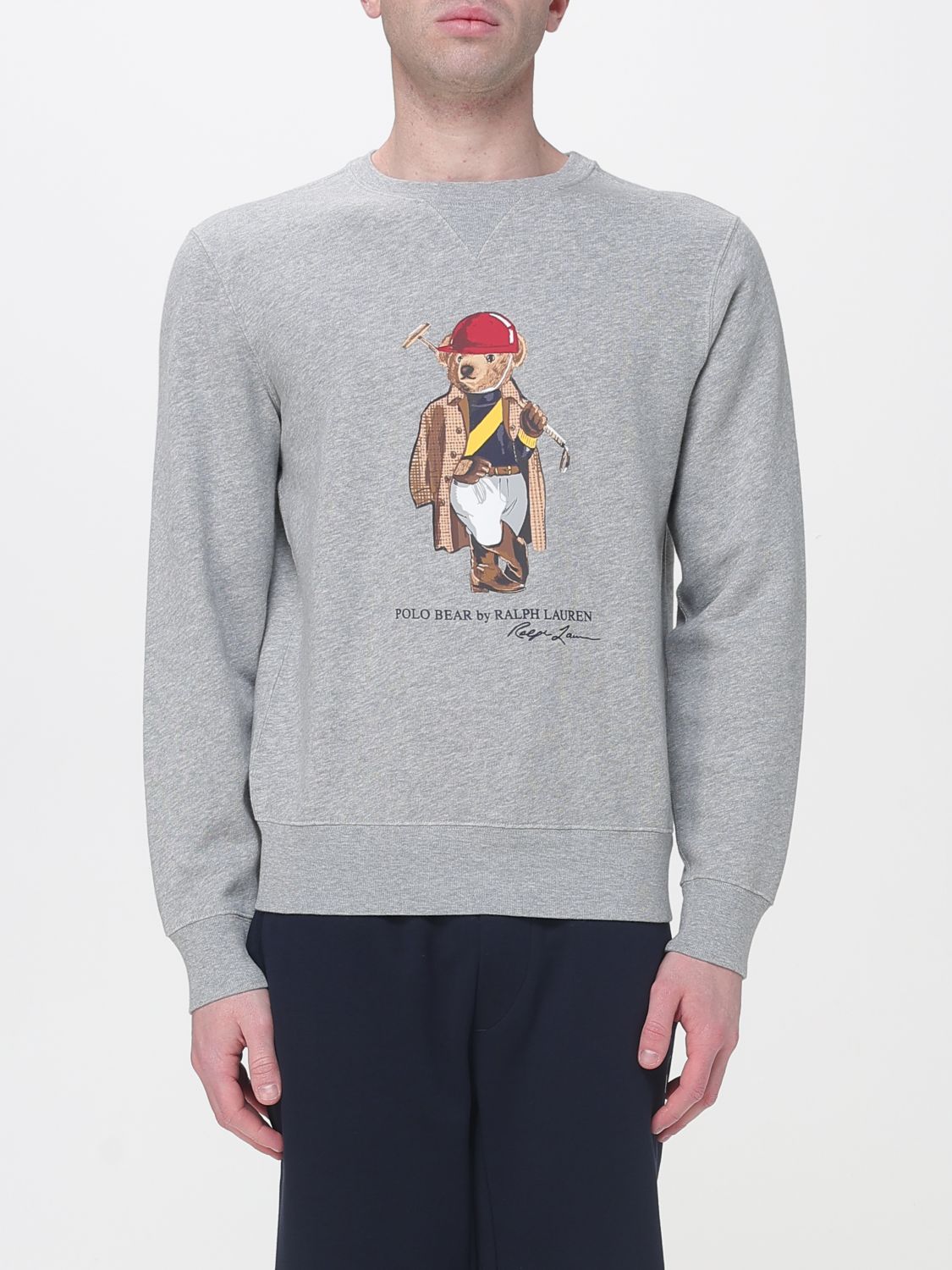 POLO RALPH LAUREN Crew Neck Sweatshirt with Bear Print