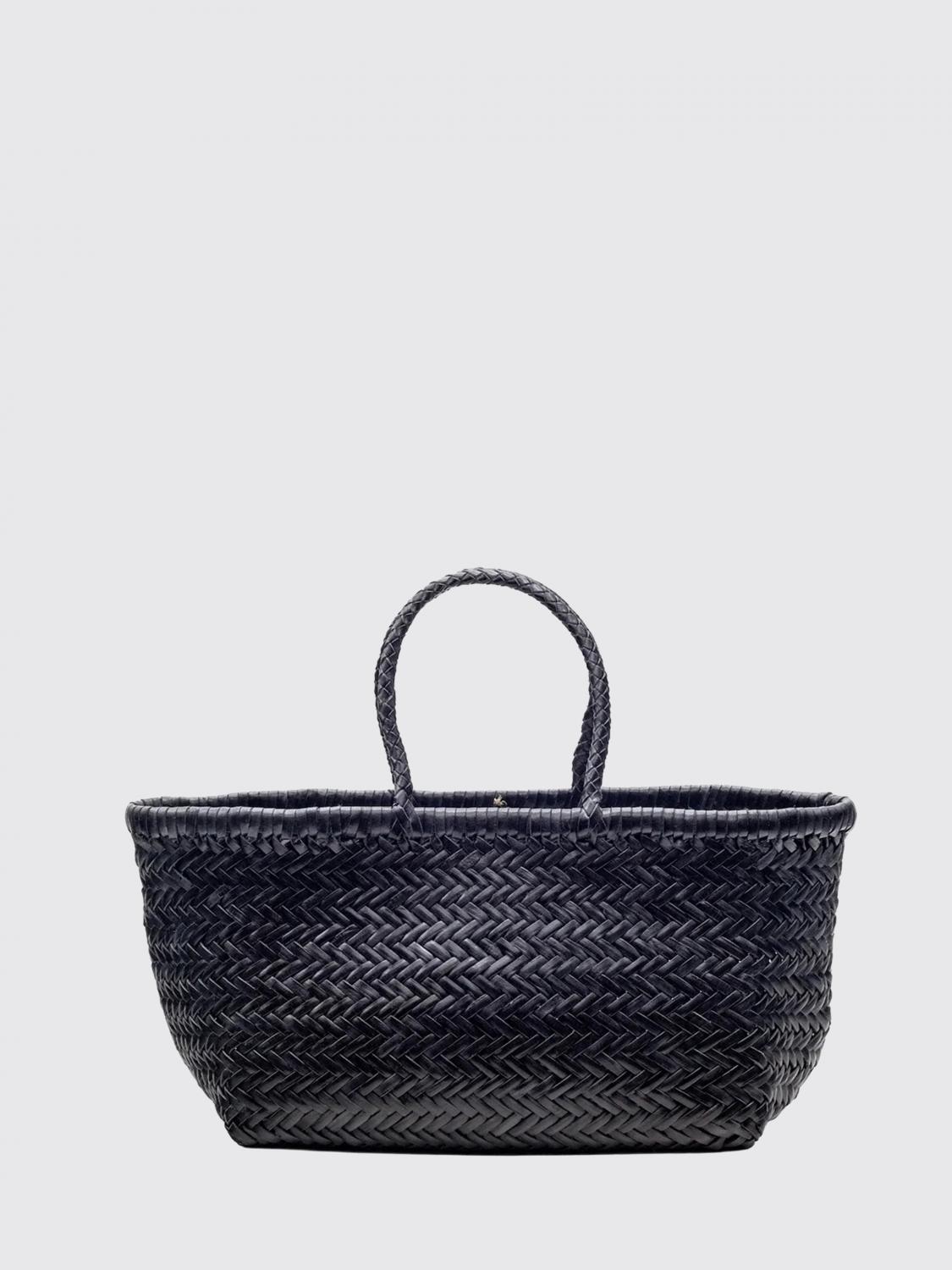 Dragon Diffusion Triple Jump Small Bamboo Bag In Woven Leather In Black