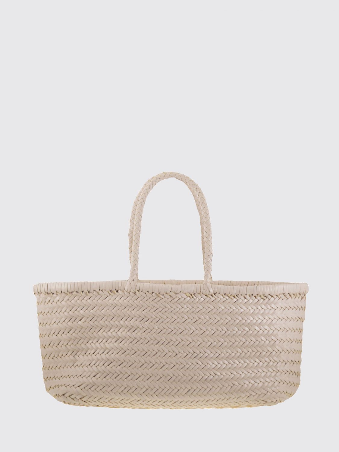 Dragon Diffusion Mini Flat Gora Bag In Woven Leather In Neutral