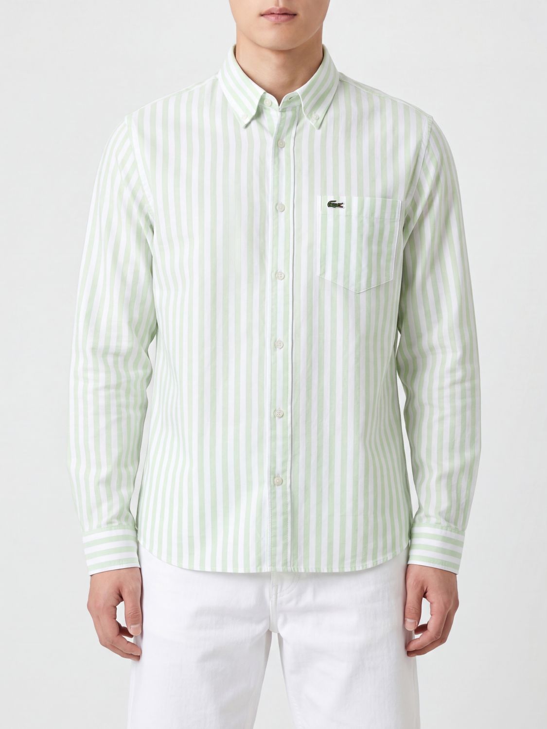 LACOSTE Camicia in cotone a righe