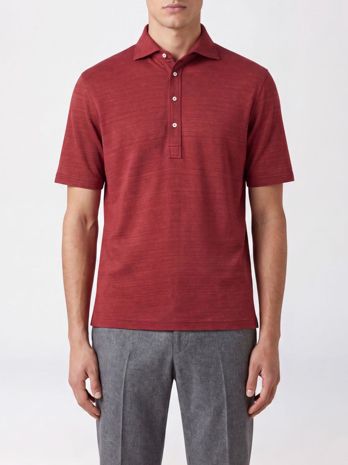 BRUNELLO CUCINELLI Linen and Cotton Polo Shirt