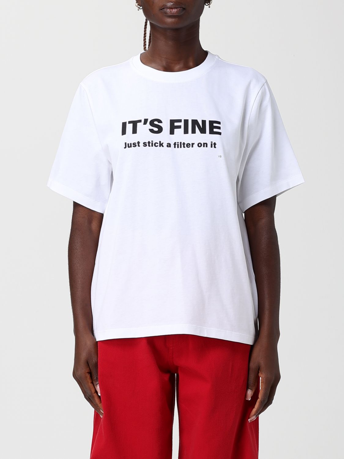 Victoria Victoria Beckham Cotton T-Shirt with Logo