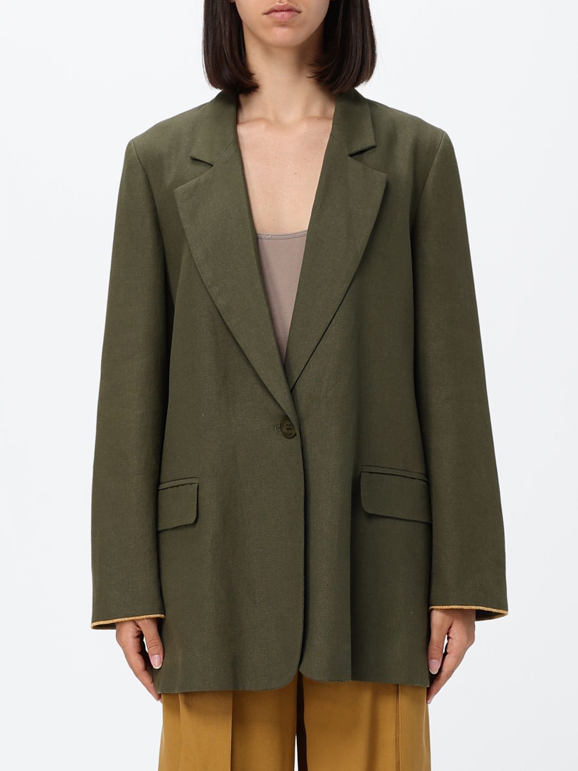 Twinset Blazer monopetto in misto lino