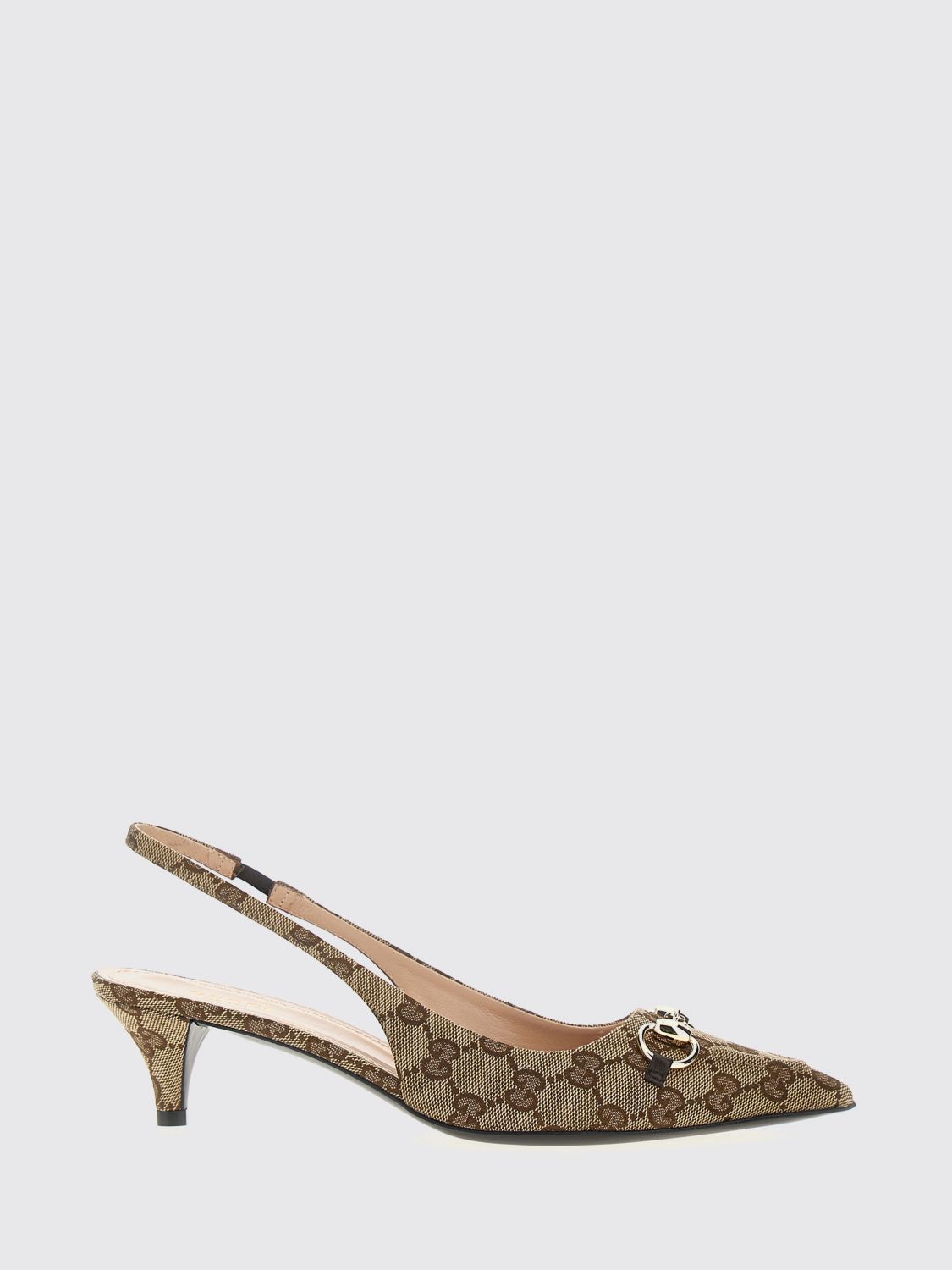 GUCCI Slingback in canvas con monogram GG jacquard