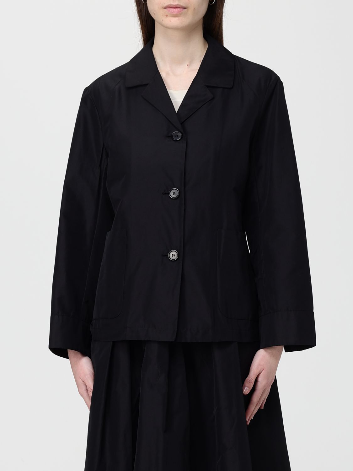's Max Mara Nina Single Breasted Blazer In Cotton Blend In Black