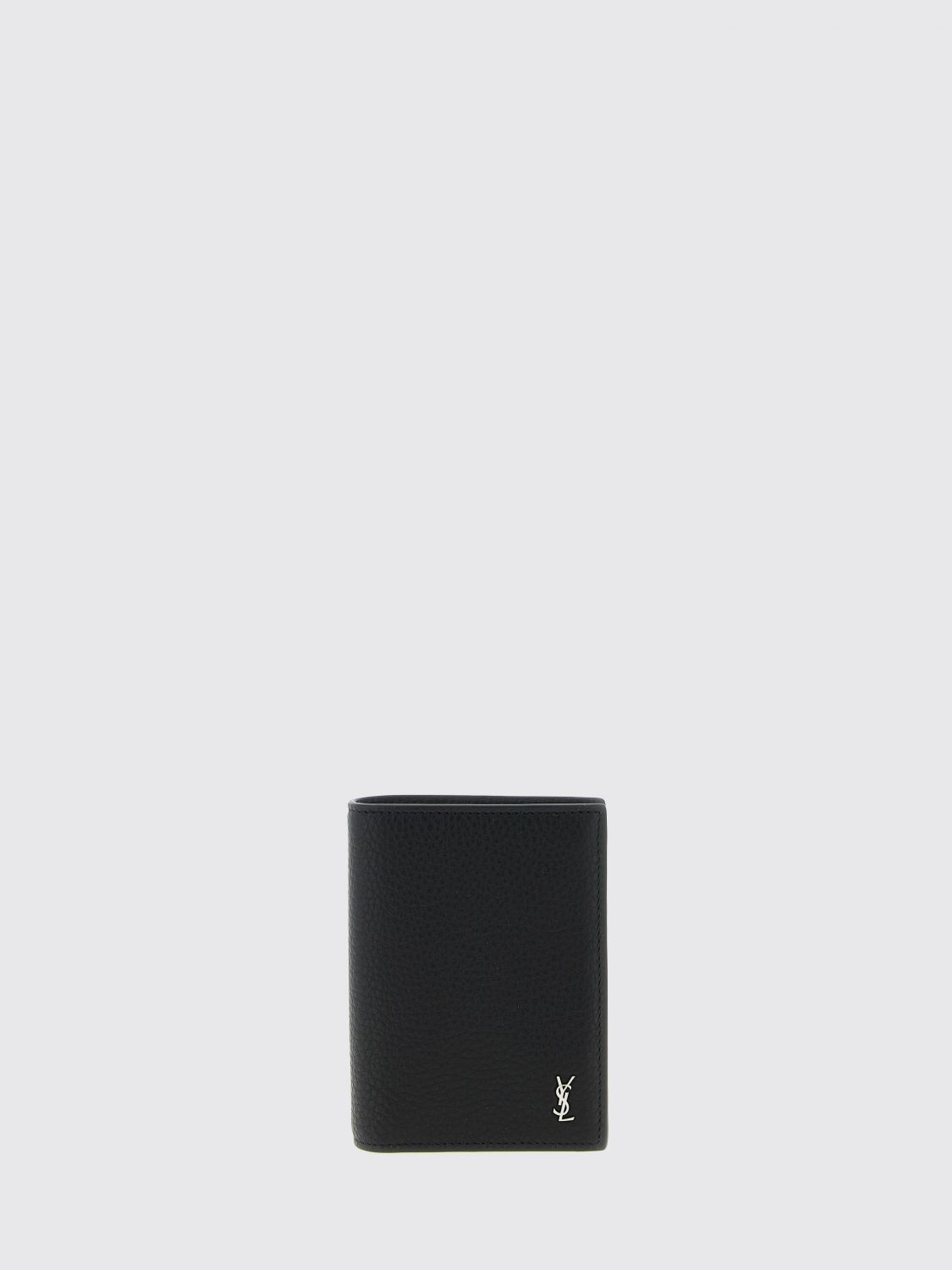 SAINT LAURENT Portacarte TINY CASSANDRE in pelle a grana