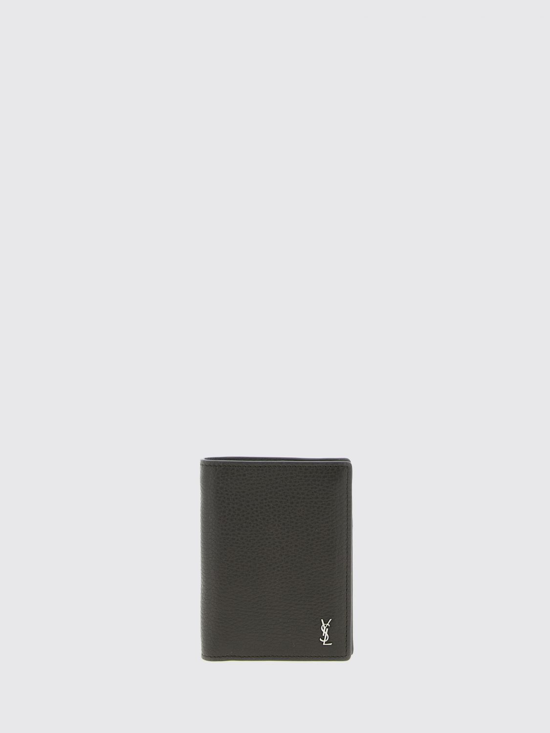 SAINT LAURENT Portacarte TINY CASSANDRE in pelle a grana
