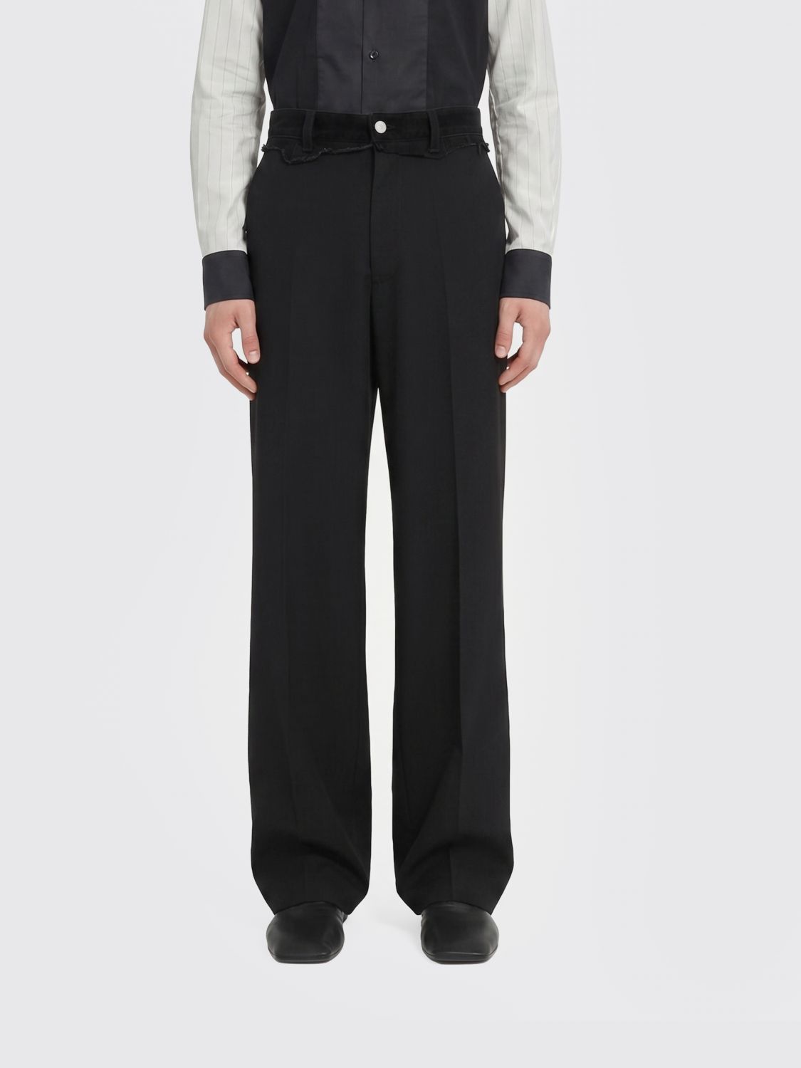 Mm6 Maison Margiela Herren Schwarz Tailored Trousers In Virgin Wool Blend