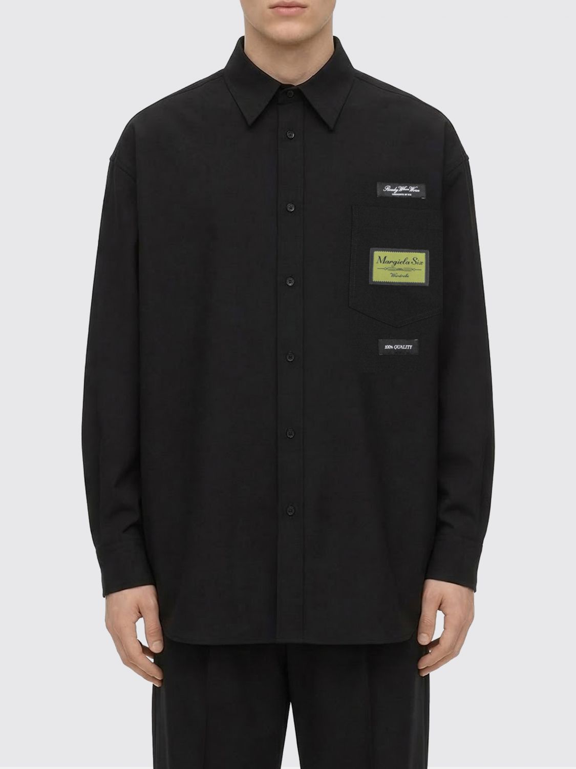 Mm6 Maison Margiela Herren Schwarz Shirt In Wool Blend