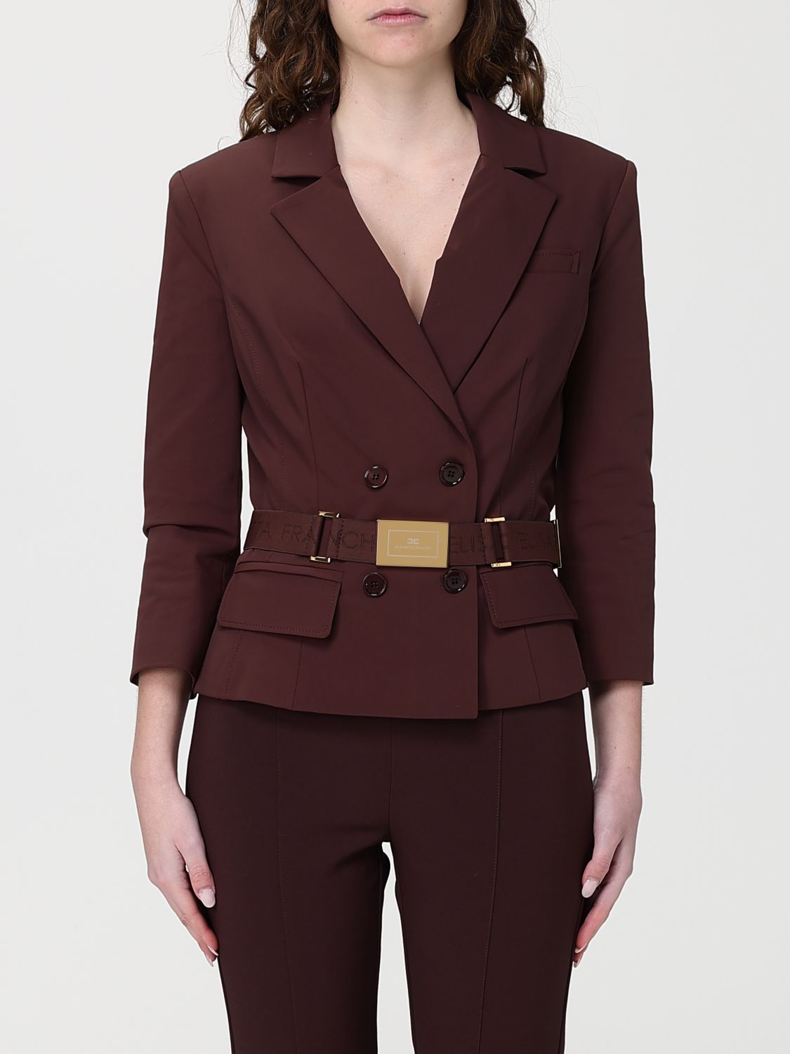 Elisabetta Franchi Double-Breasted Blazer With Belt