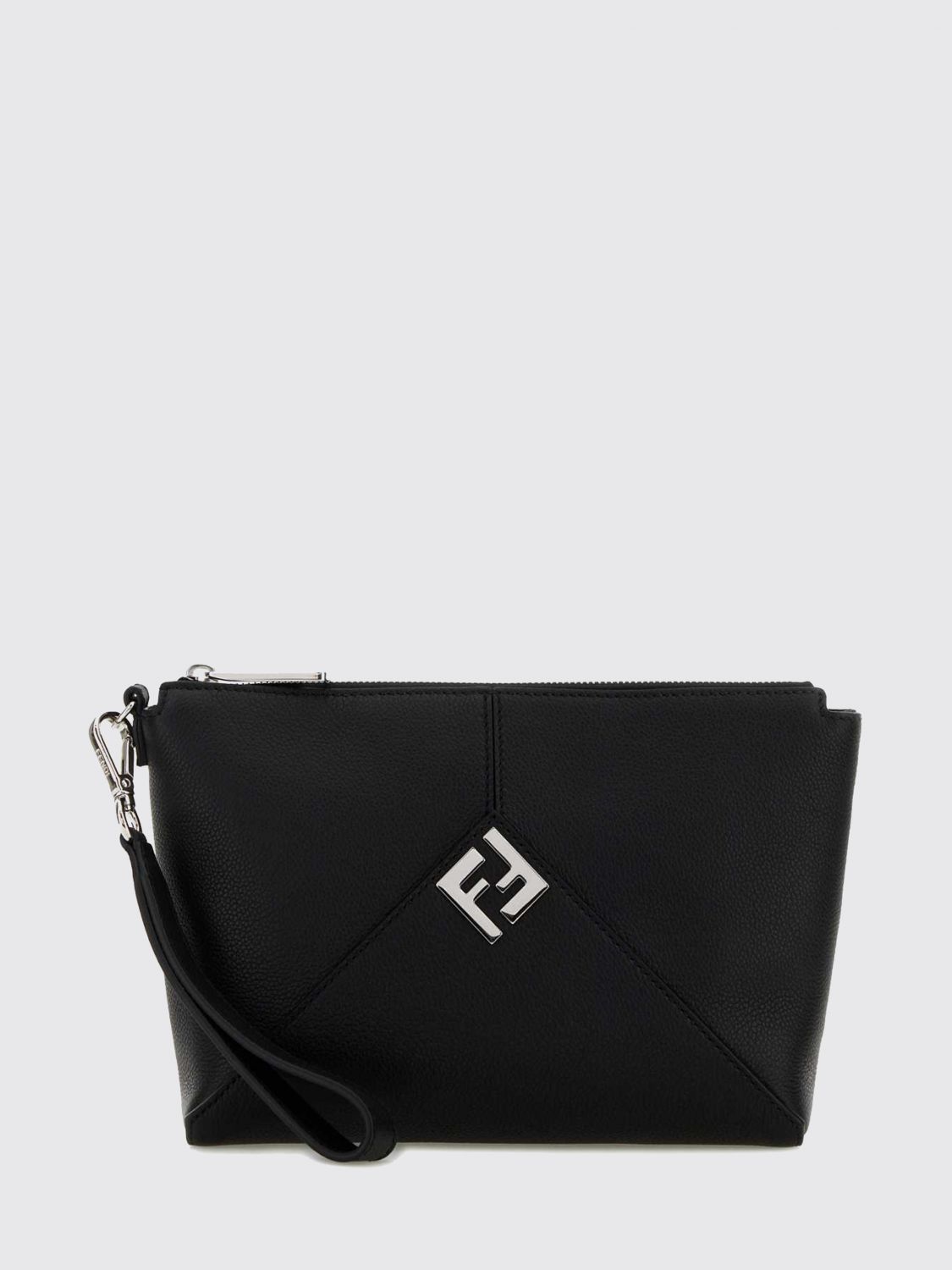 FENDI Clutch Lui in pelle di vitello a grana