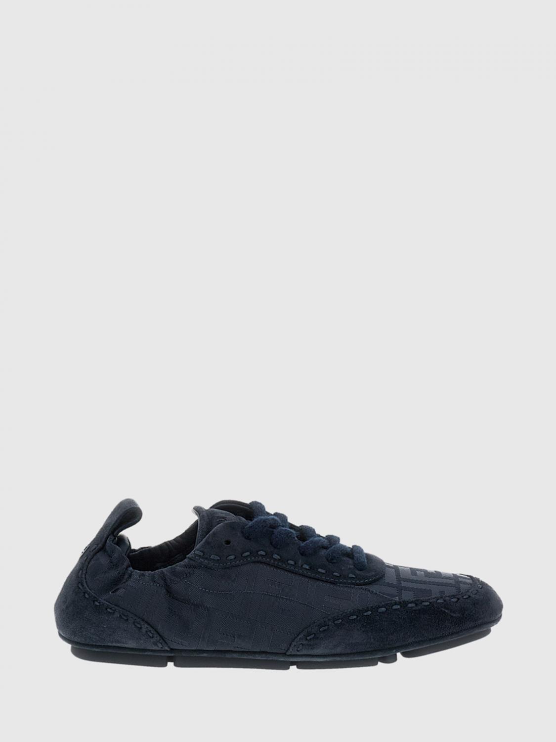 FENDI Sneakers Fit in canvas con monogram FF jacquard e camoscio