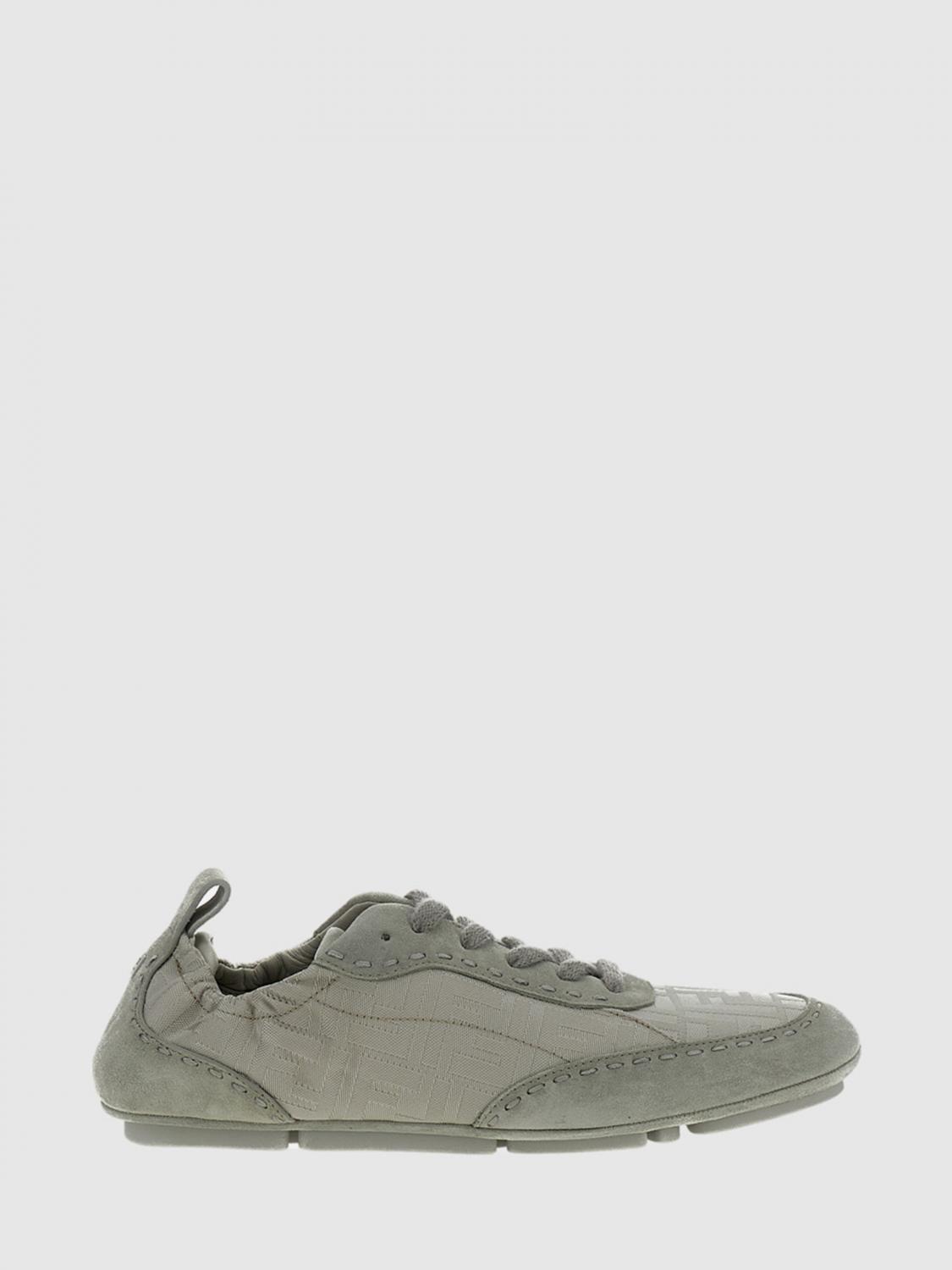 FENDI Sneakers Fit in canvas con monogram FF jacquard e camoscio
