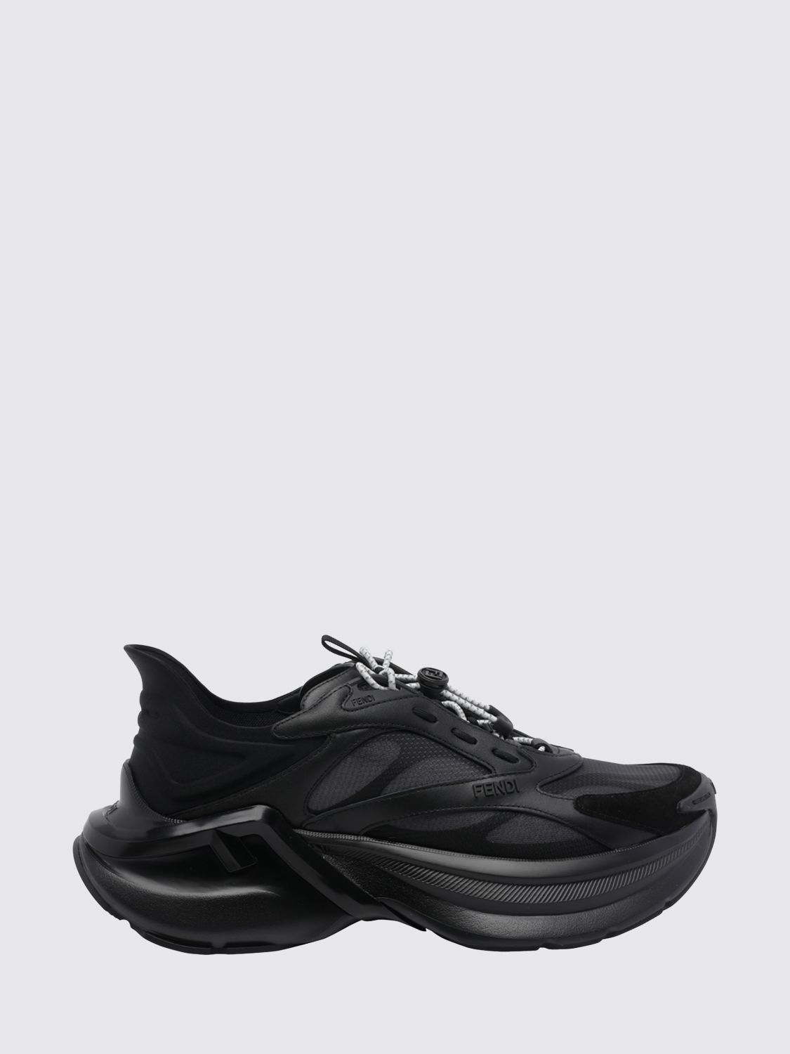 FENDI Sneakers F-Light in pelle e mesh