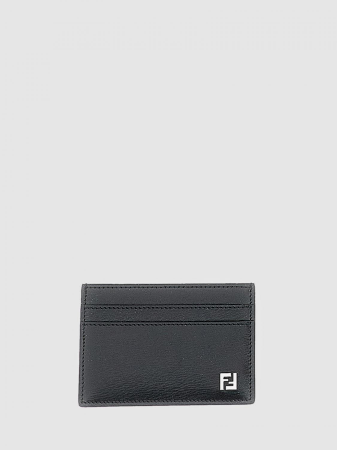 FENDI Portacarte di credito Squared FF in pelle