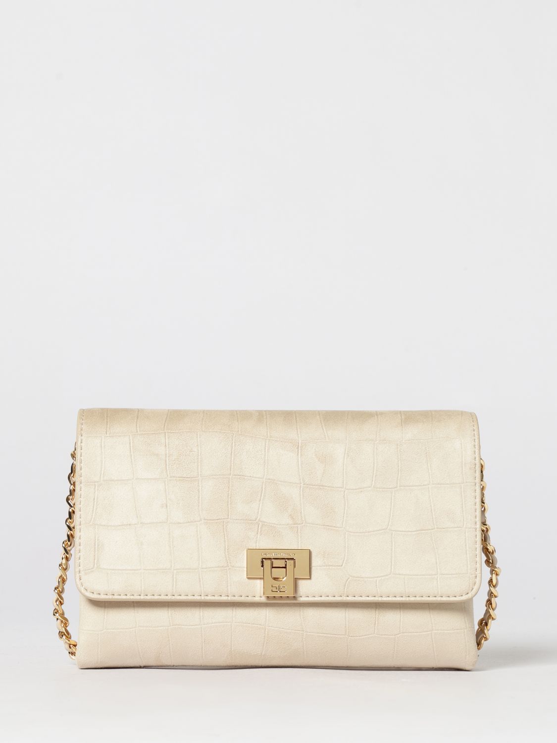 Elisabetta Franchi Suede Crocodile Print Bag · OS