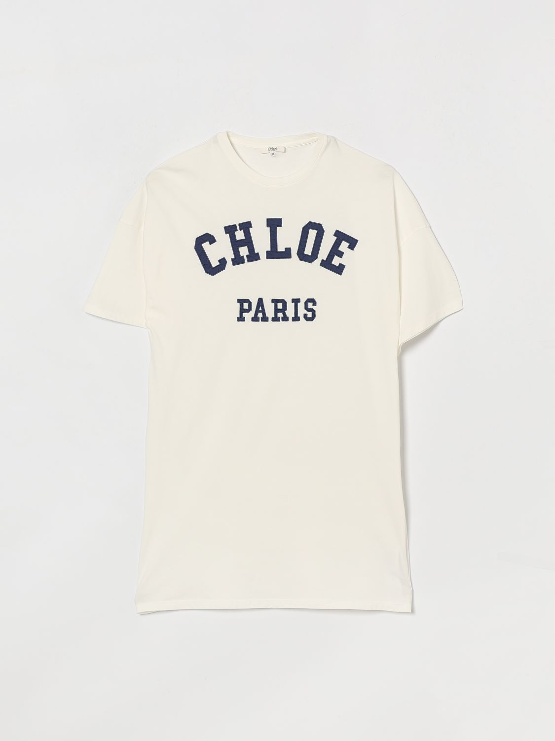 CHLOÉ Baumwoll-T-Shirt-Kleid mit Logo