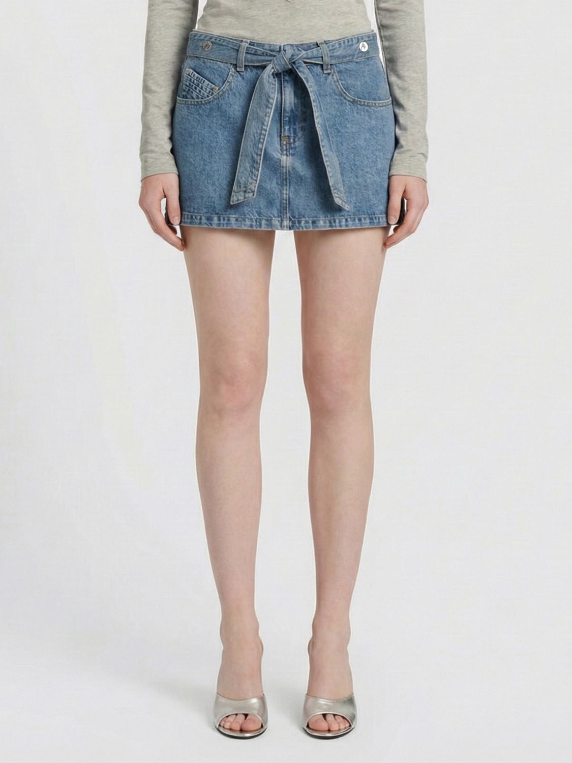 THE ATTICO Cotton Denim Mini Skirt　THE ATTICO コットンデニムミニスカート THE