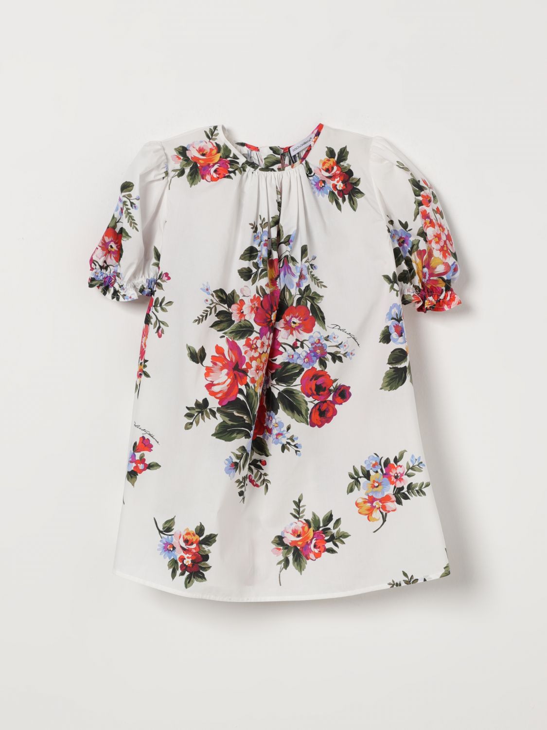 DOLCE & GABBANA Baumwollkleid mit Blumenprint