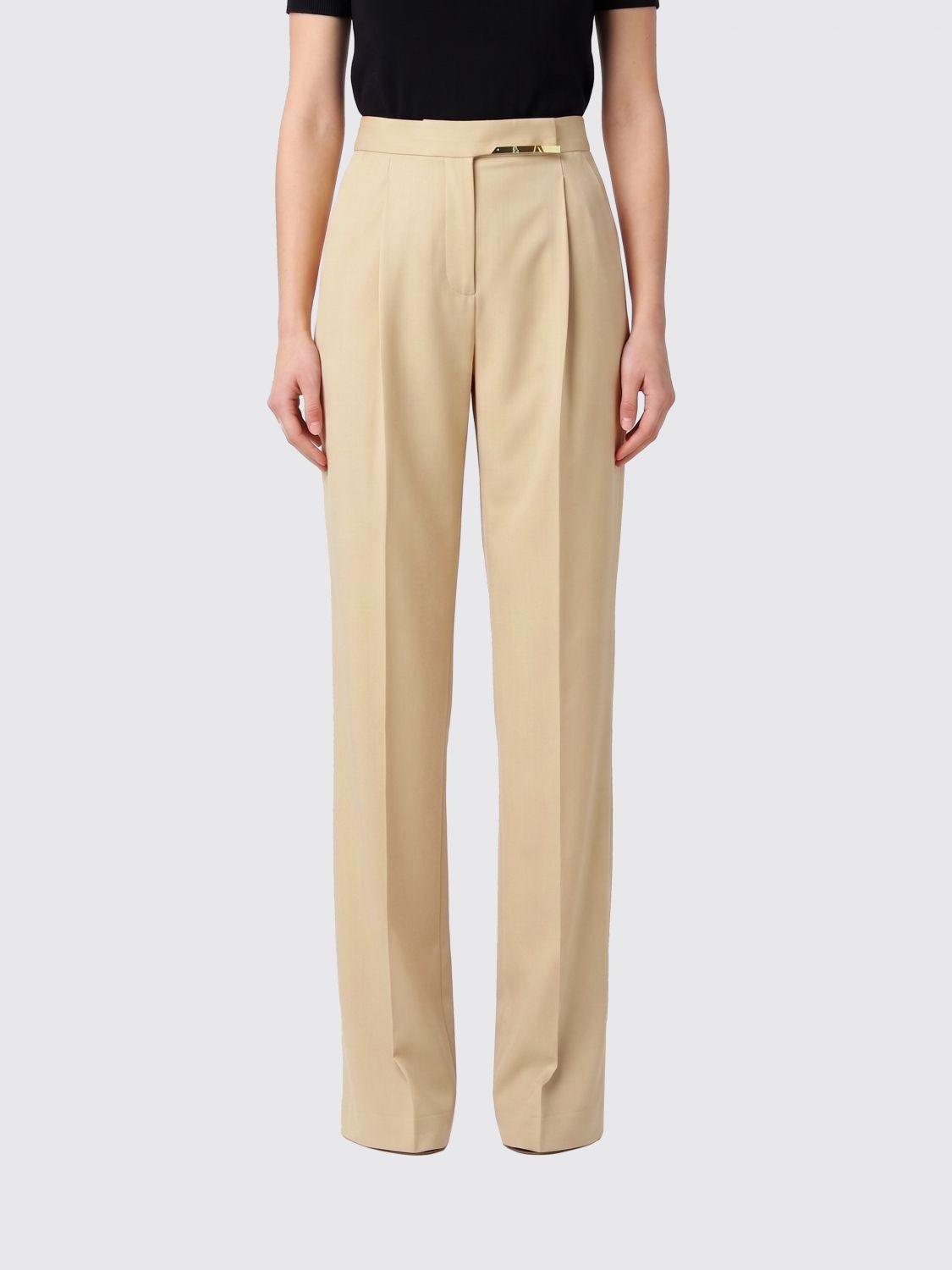 Elisabetta Franchi Virgin Wool Blend Wide Leg Trousers