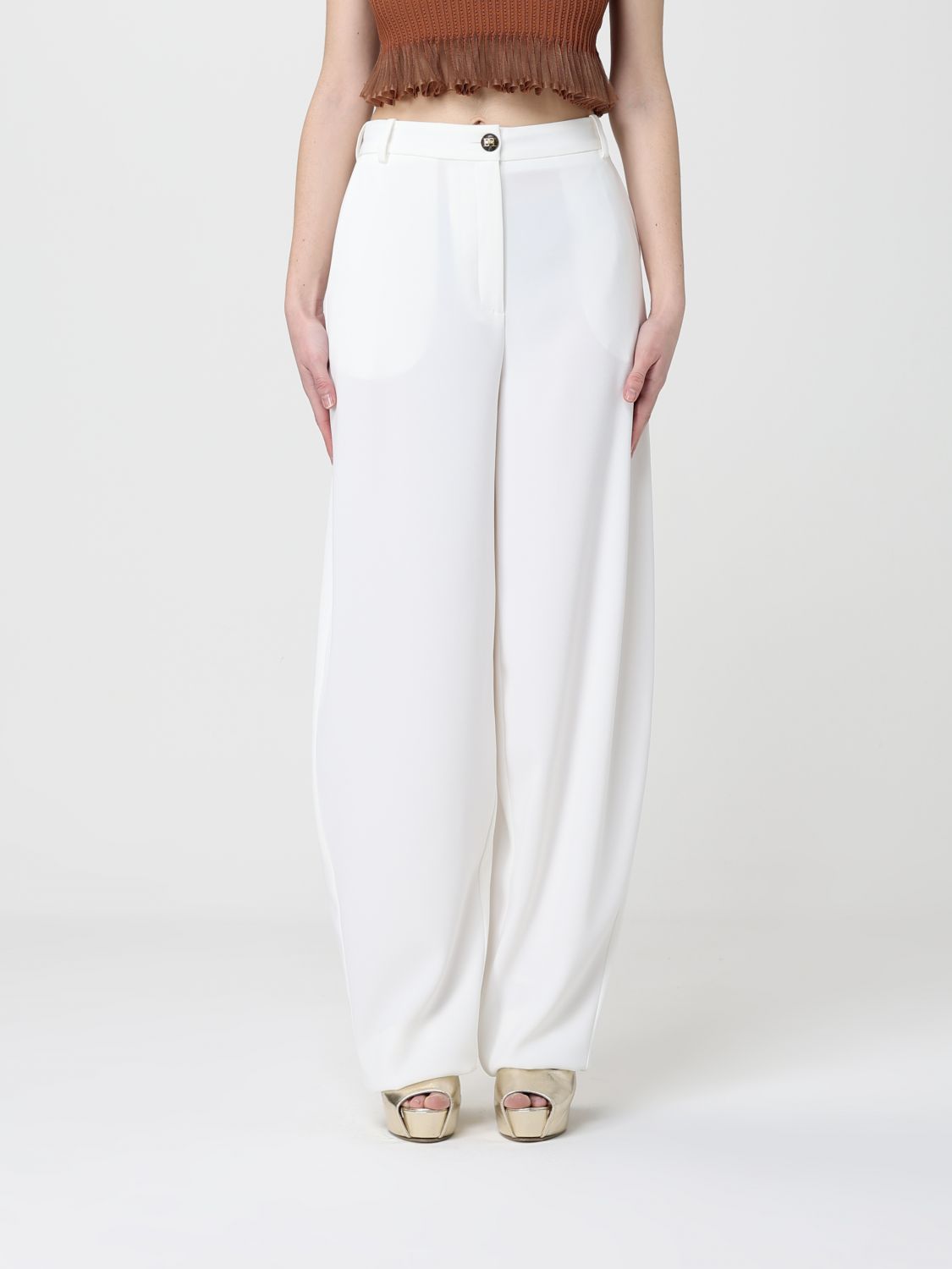 ELISABETTA FRANCHI Weite Crêpe-Hose