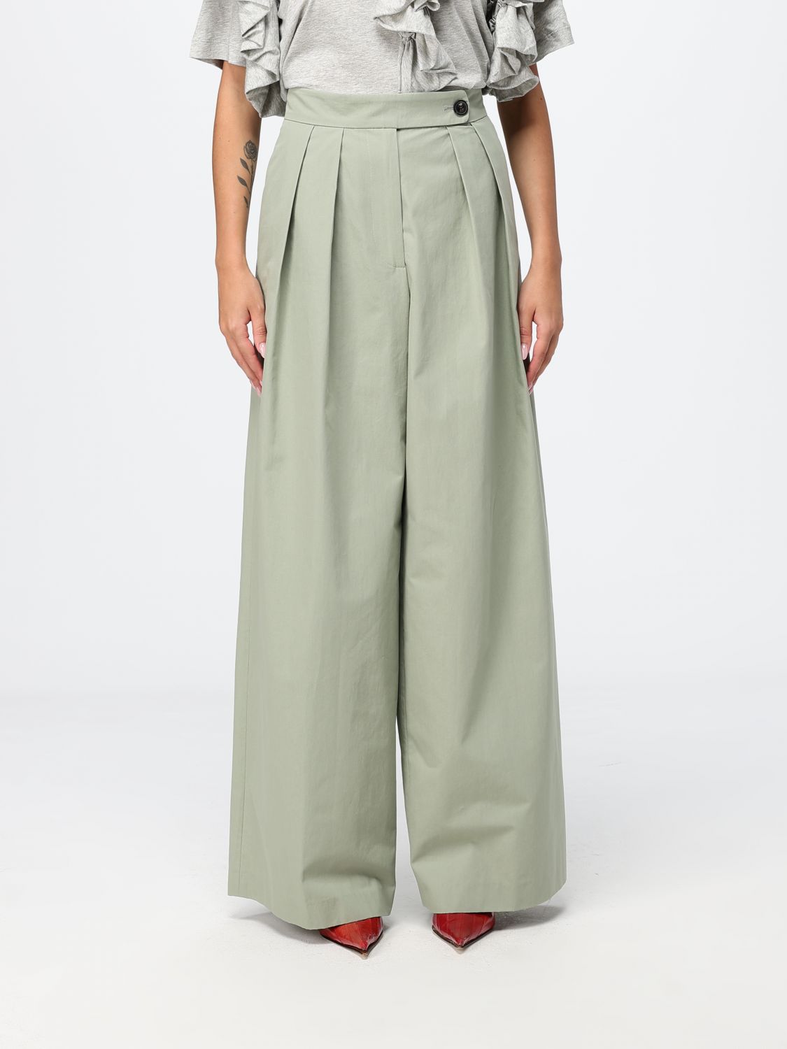 DRIES VAN NOTEN Pants Woman color Green