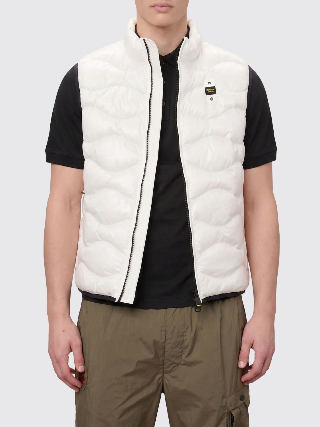Blauer White Polyamide Sleveless Jacket In White