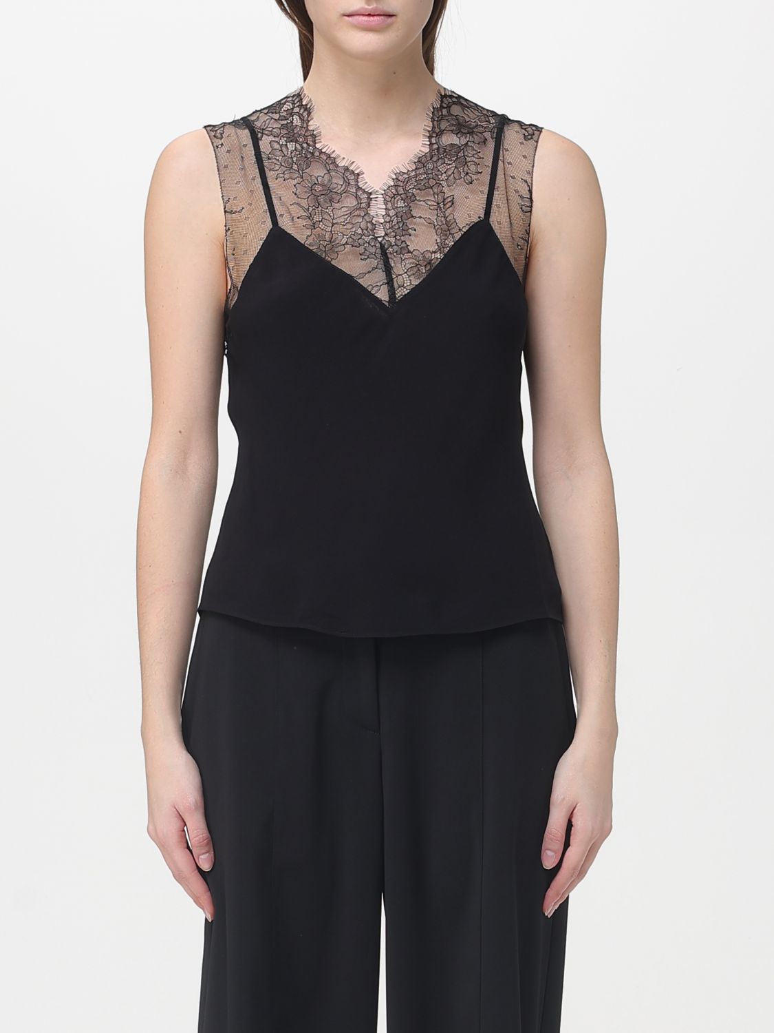 Patrizia Pepe Damen Schwarz Top Woman Color