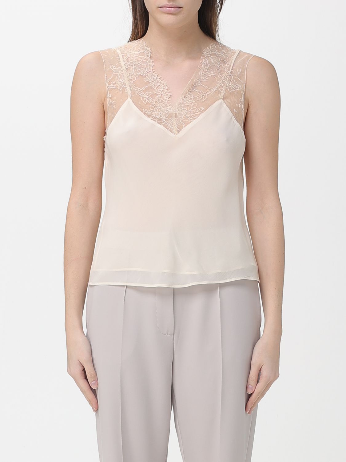 Patrizia Pepe Damen Elfenbein Top Woman Color