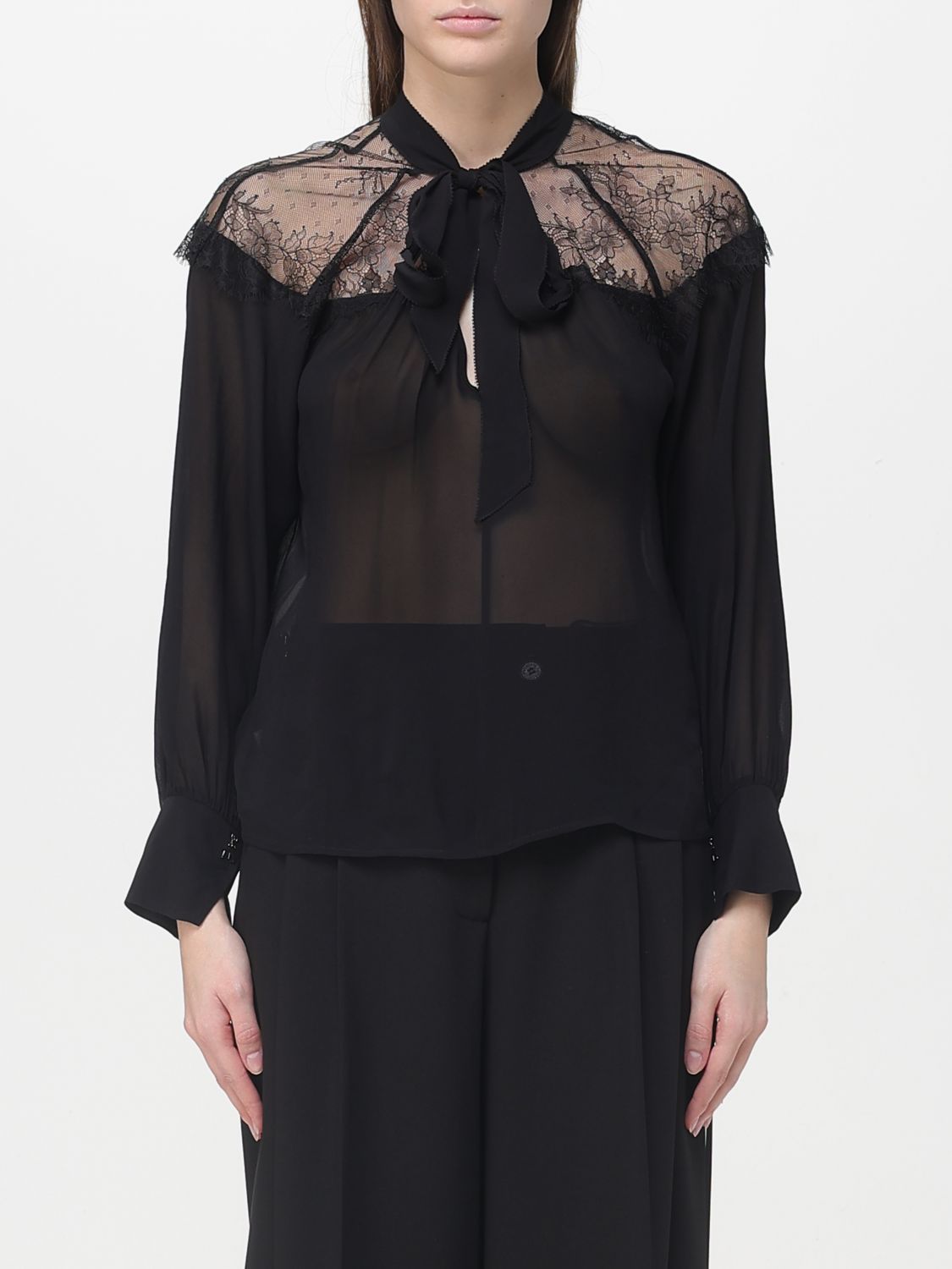 Patrizia Pepe Damen Schwarz Top Woman Color