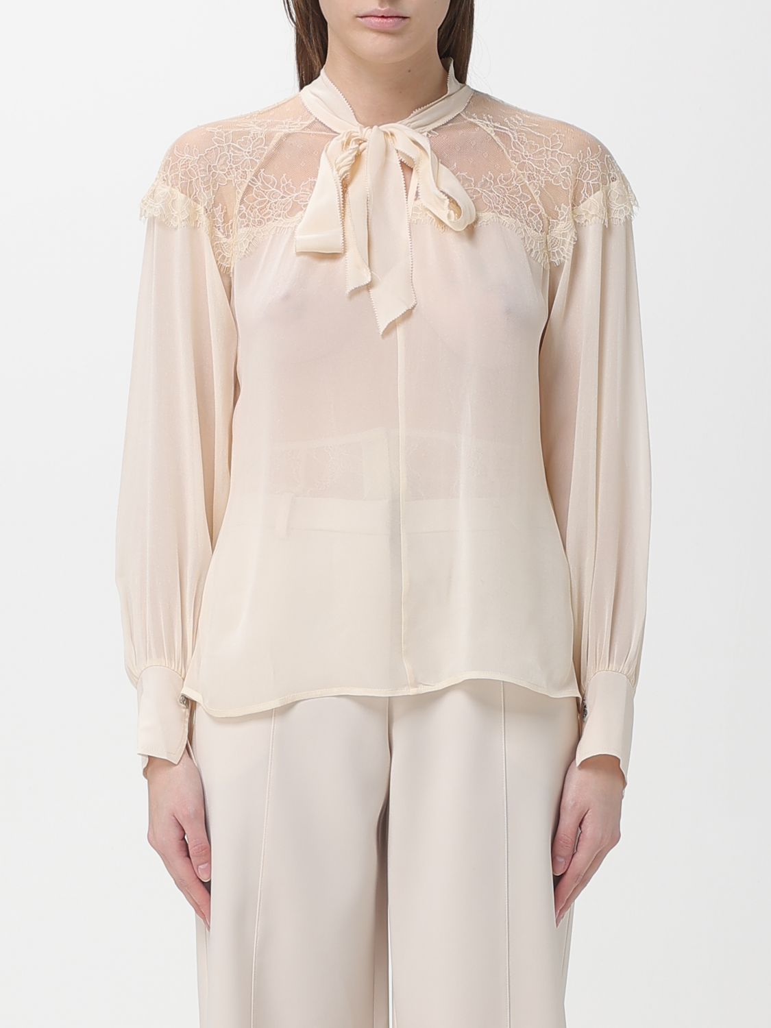 Patrizia Pepe Damen Elfenbein Top Woman Color