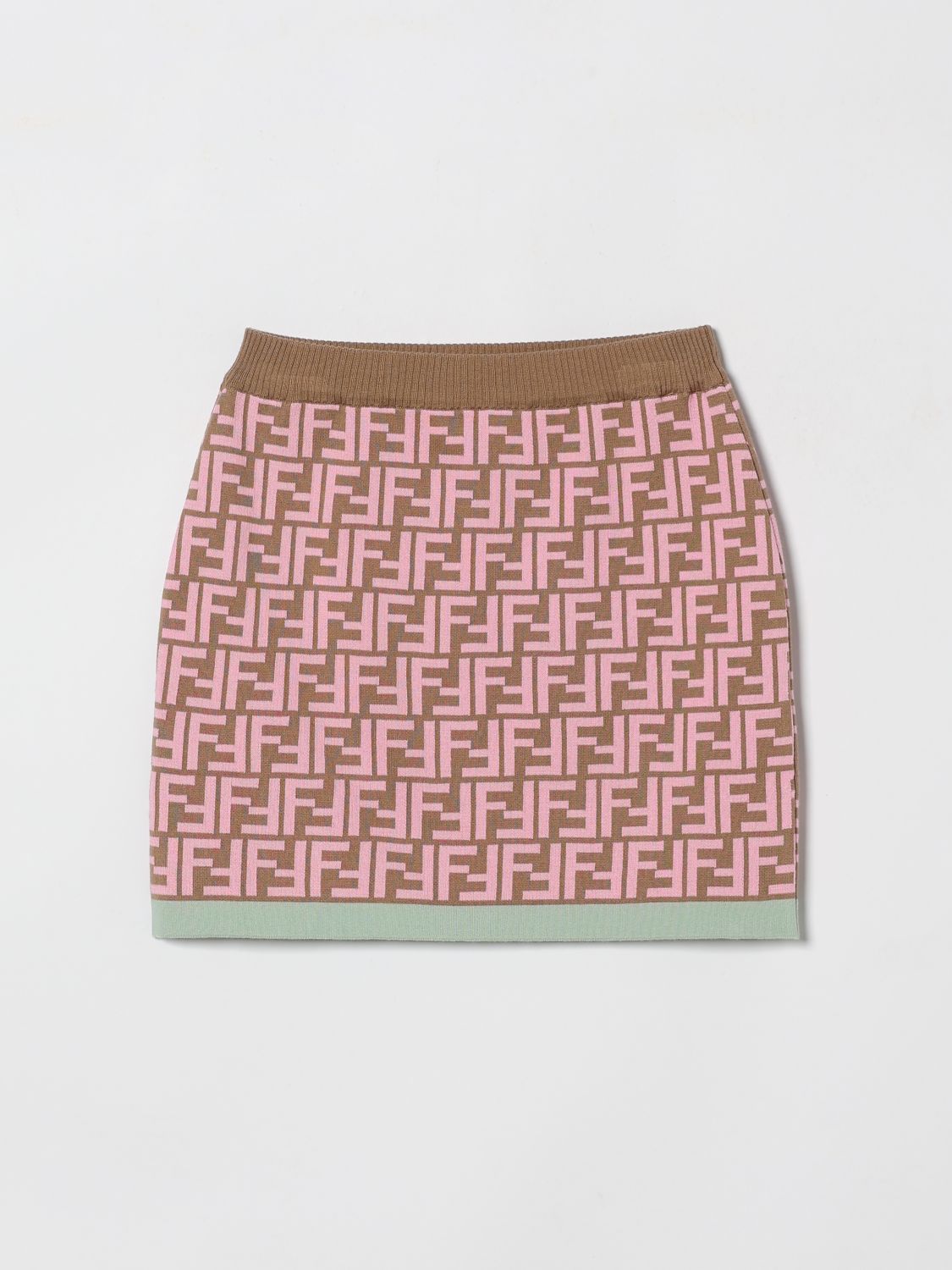 FENDI Gonna mini in maglia con motivo monogram