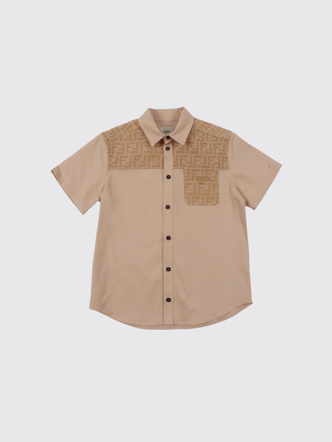 FENDI Camicia in misto cotone con monogram