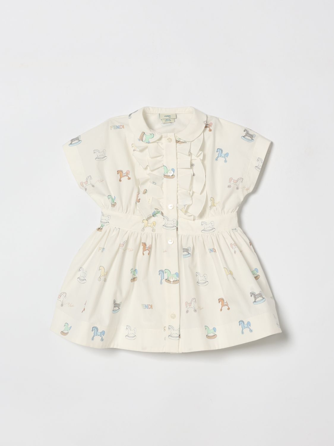 FENDI Abito chemisier in cotone stampato