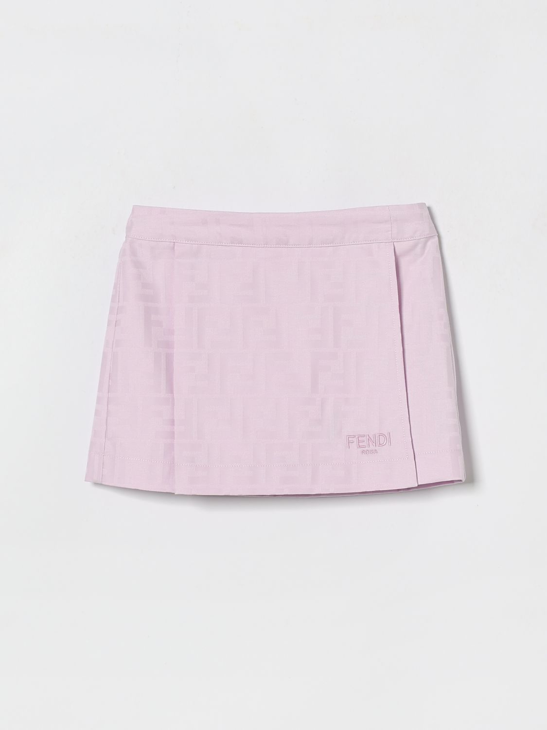 FENDI Gonna mini in cotone con motivo monogram