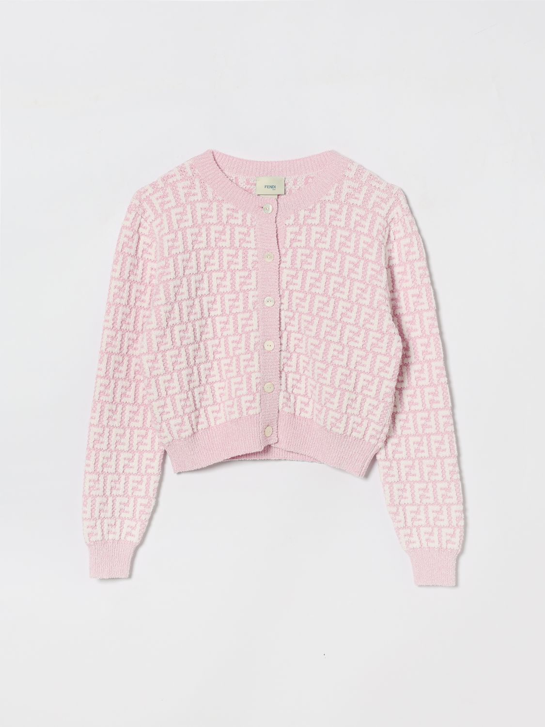FENDI Cardigan in misto cotone con motivo monogram