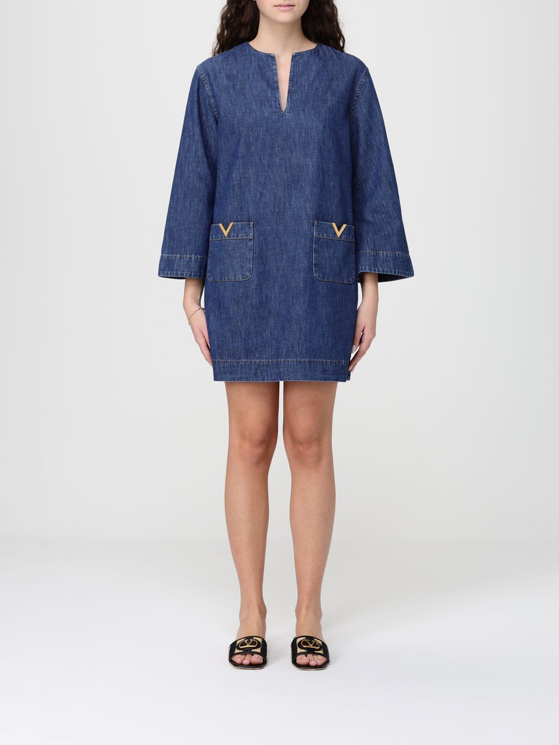 VALENTINO VALENTINO Dress Woman color Blue　VALENTINO ドレス 女性 カラー ブルー