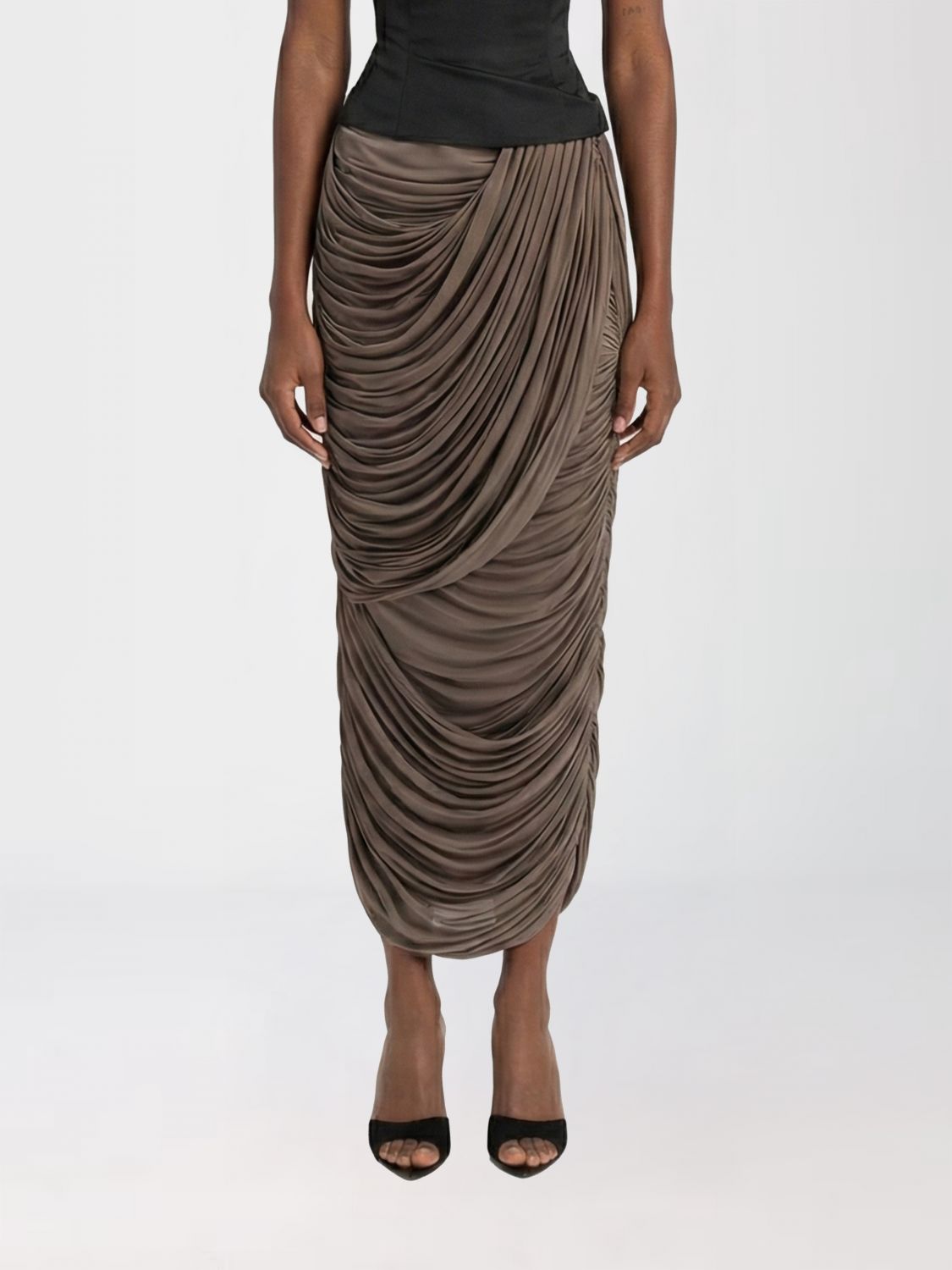 MAGDA BUTRYM Draped Cupro Skirt