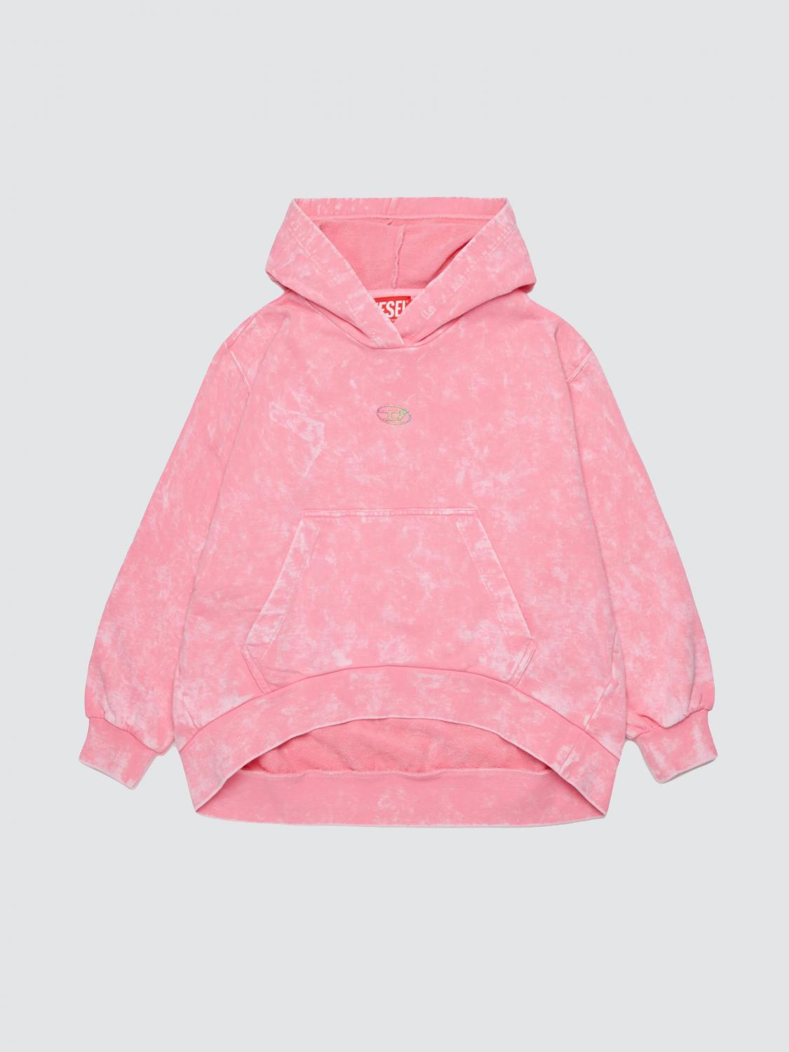 DIESEL Felpa con cappuccio Oval D in cotone con stampa astratta