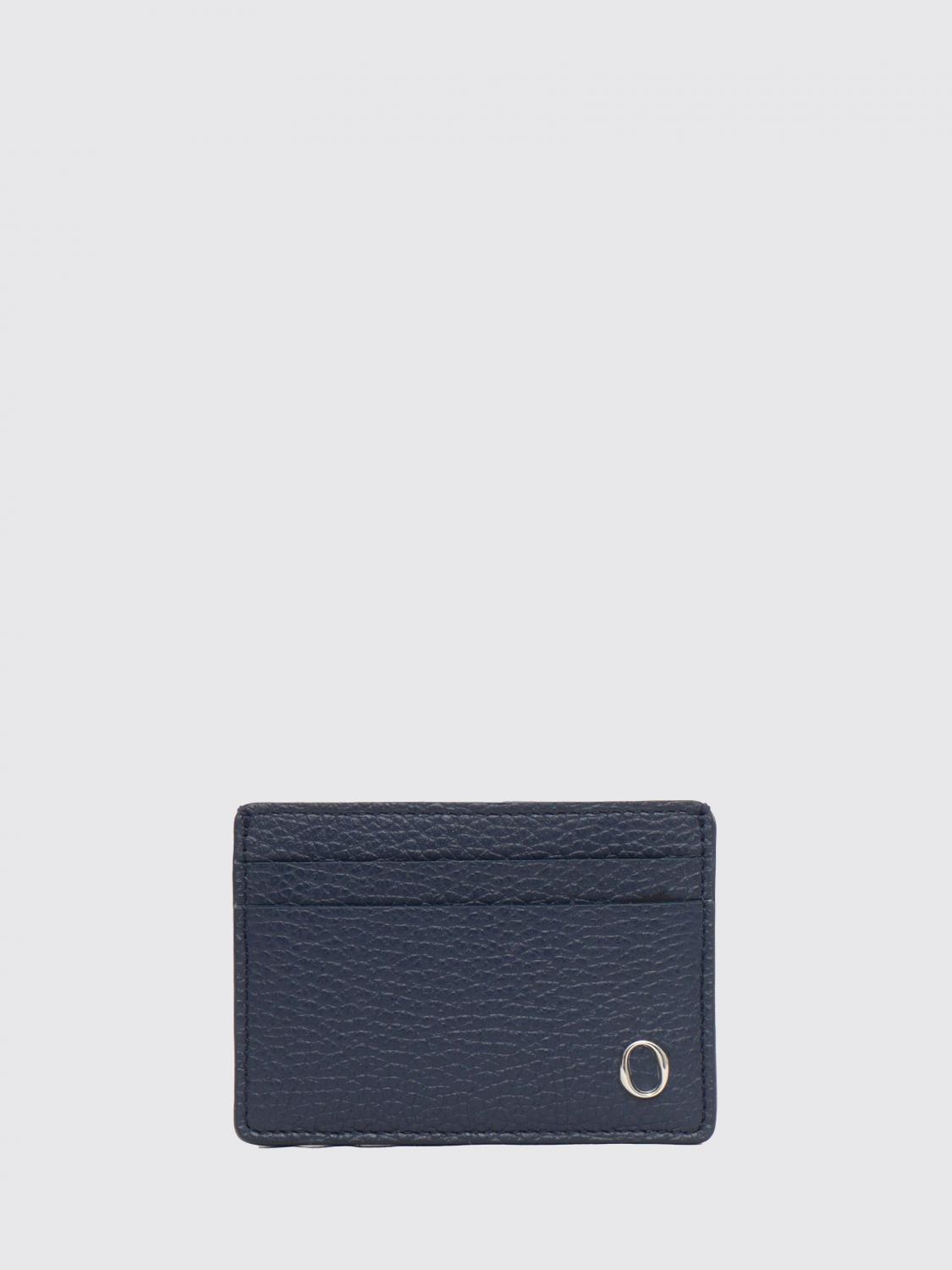 Orciani Micron Hammered Leather Credit Card Holder