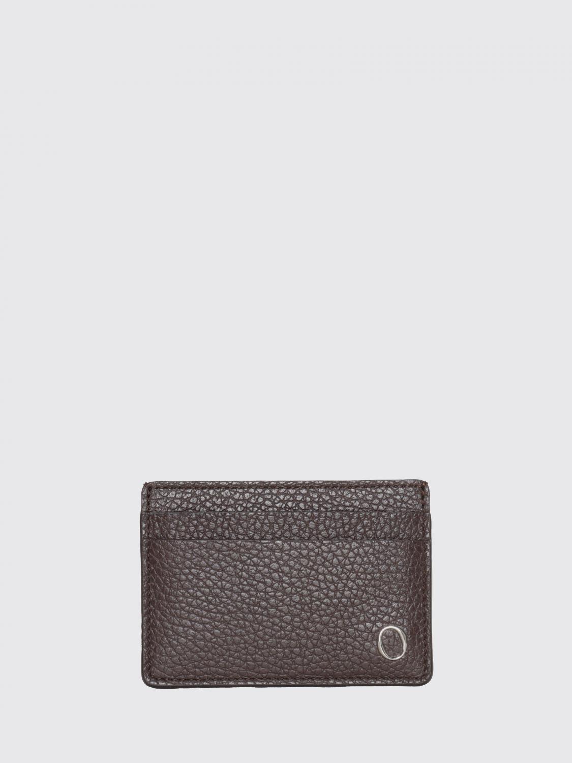 Orciani Micron Hammered Leather Credit Card Holder
