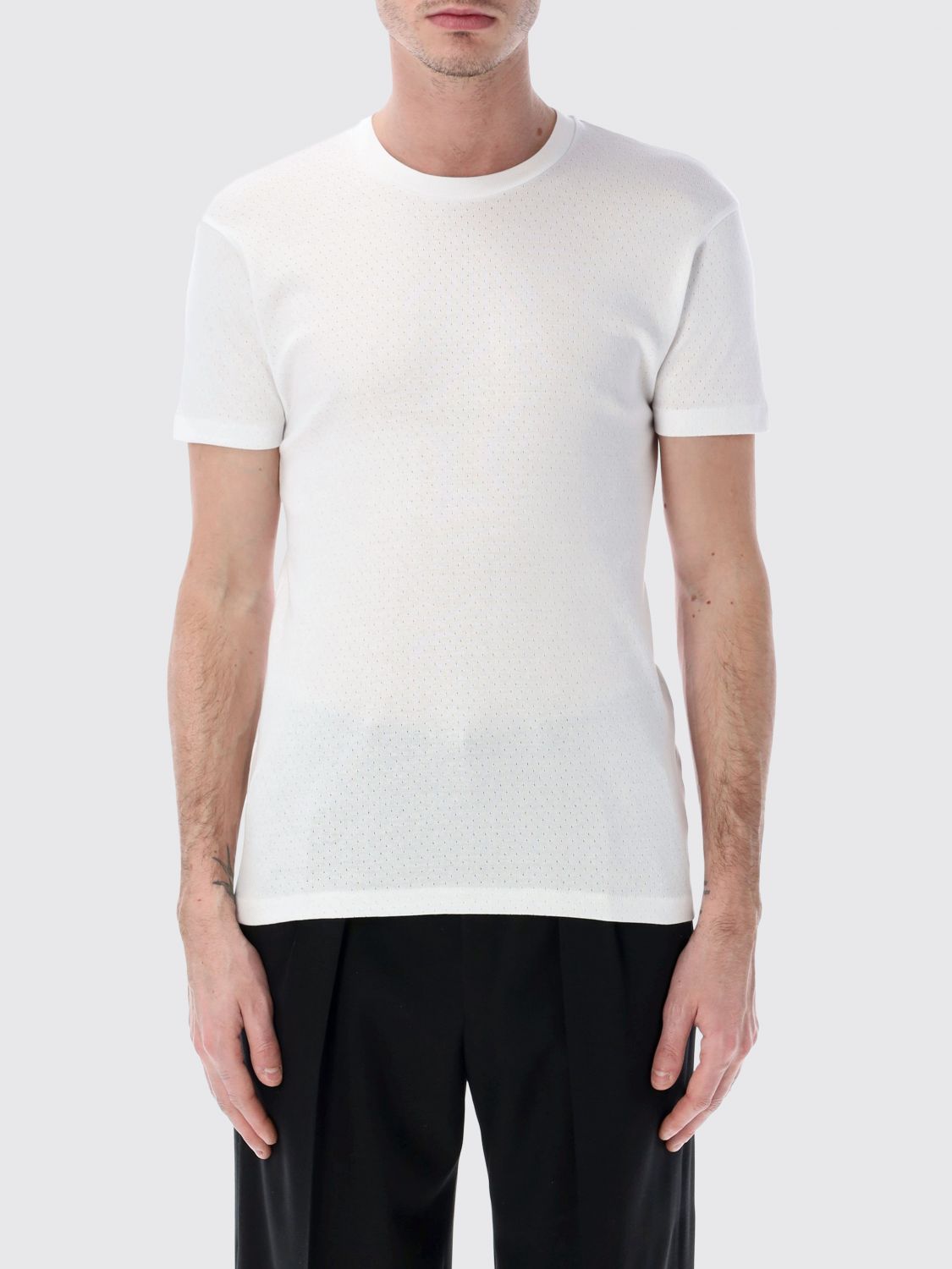 Tom Ford Ανδρών Άσπρο Basic Cotton T-Shirt