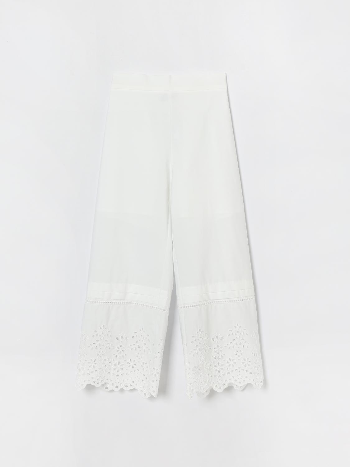 ERMANNO SCERVINO JUNIOR Baumwollhose mit Sangallo-Einsätzen