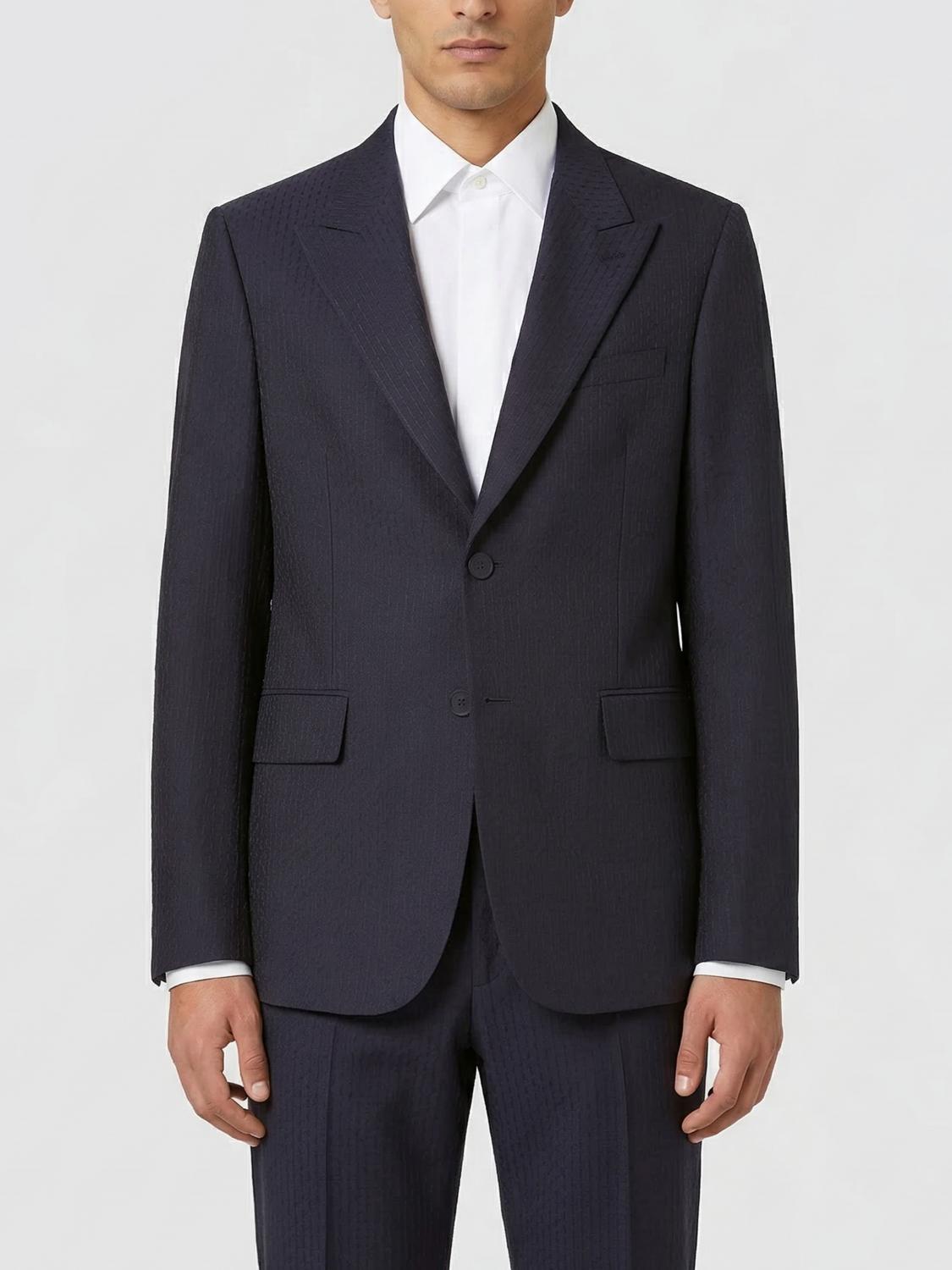 FENDI Blazer monopetto in lana e cotone