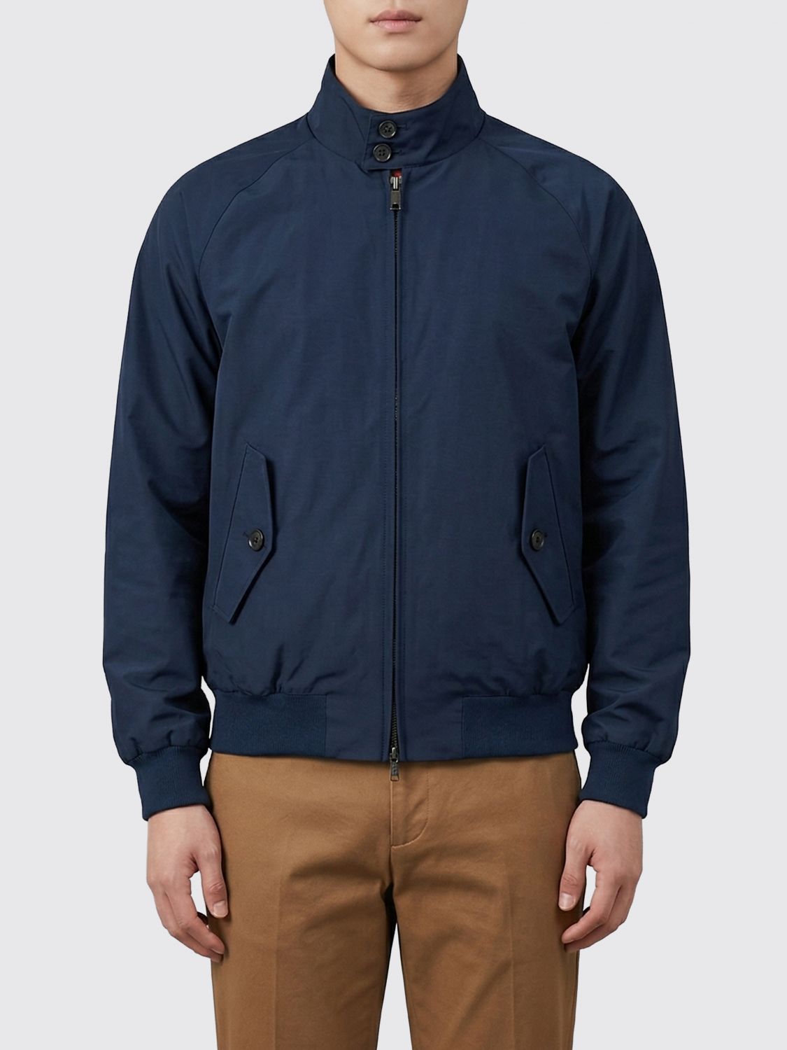 Baracuta Cotton Blend Bomber Jacket In 네이비