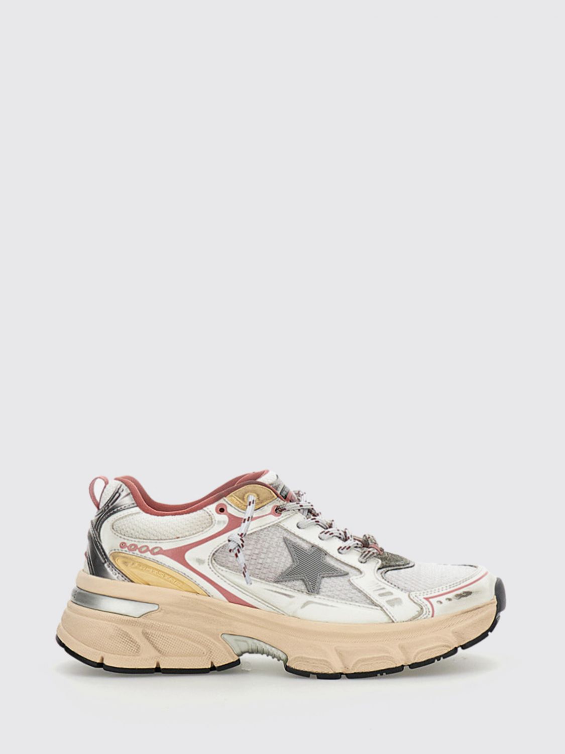 GOLDEN GOOSE Lightstar Used Leather and Mesh Sneakers　GOLDEN GOOSE ライトスター ユーズド レザー＆メッシュ スニーカー GOLDEN